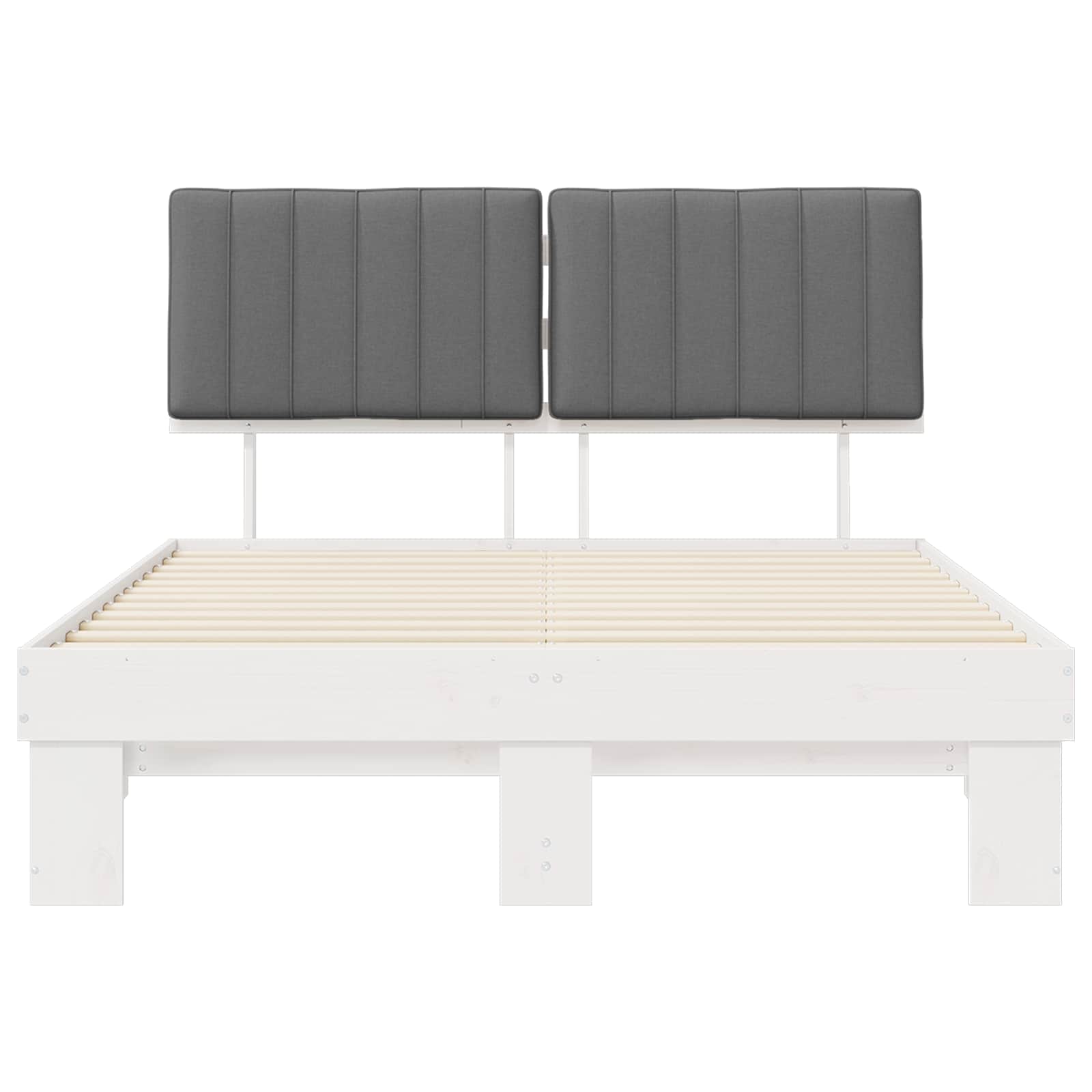 Σκελετός Κρεβατιού με Επενδεδυμένο Κεφαλάρι Ανοιχτό γκρι