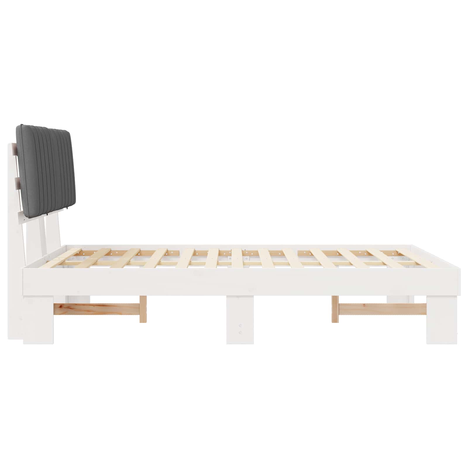 Σκελετός Κρεβατιού με Επενδεδυμένο Κεφαλάρι Ανοιχτό γκρι