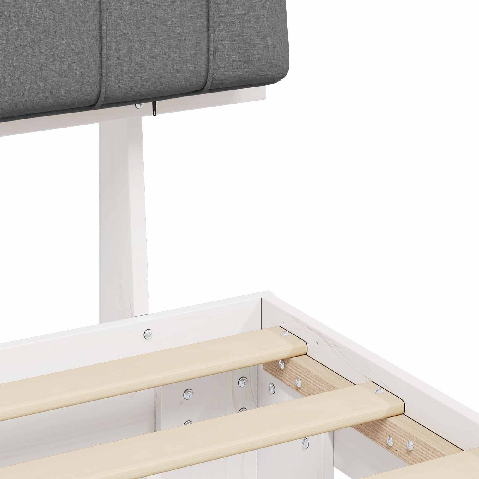 Σκελετός Κρεβατιού με Επενδεδυμένο Κεφαλάρι Ανοιχτό γκρι