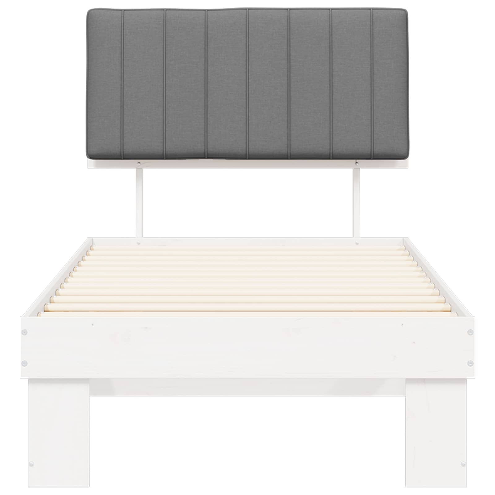 Σκελετός Κρεβατιού με Επενδεδυμένο Κεφαλάρι Ανοιχτό γκρι
