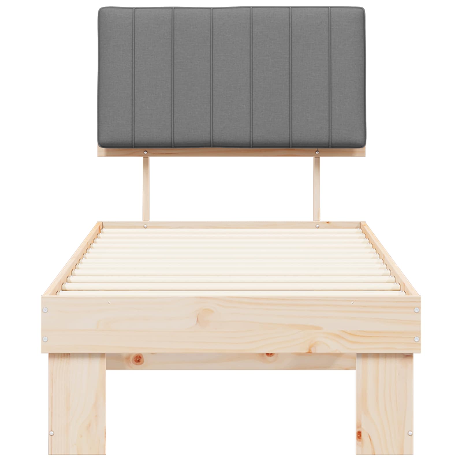 Σκελετός Κρεβατιού με Επενδεδυμένο Κεφαλάρι Ανοιχτό γκρι