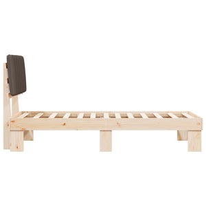 Σκελετός Κρεβατιού με Επενδεδυμένο Κεφαλάρι Taupe 80 x 200 cm
