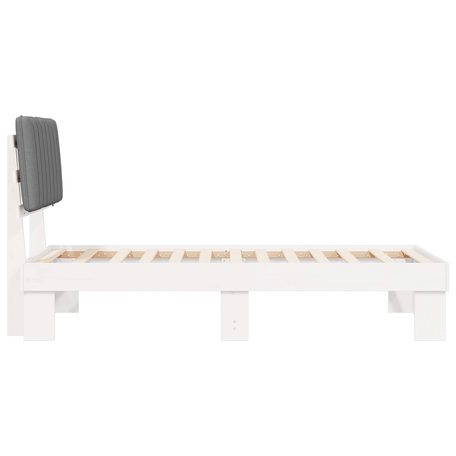 Σκελετός Κρεβατιού με Επενδεδυμένο Κεφαλάρι Ανοιχτό γκρι