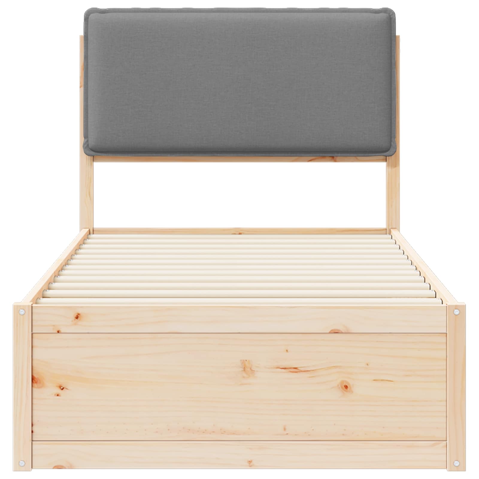 Σκελετός Κρεβατιού με Επενδεδυμένο Κεφαλάρι Ανοιχτό γκρι