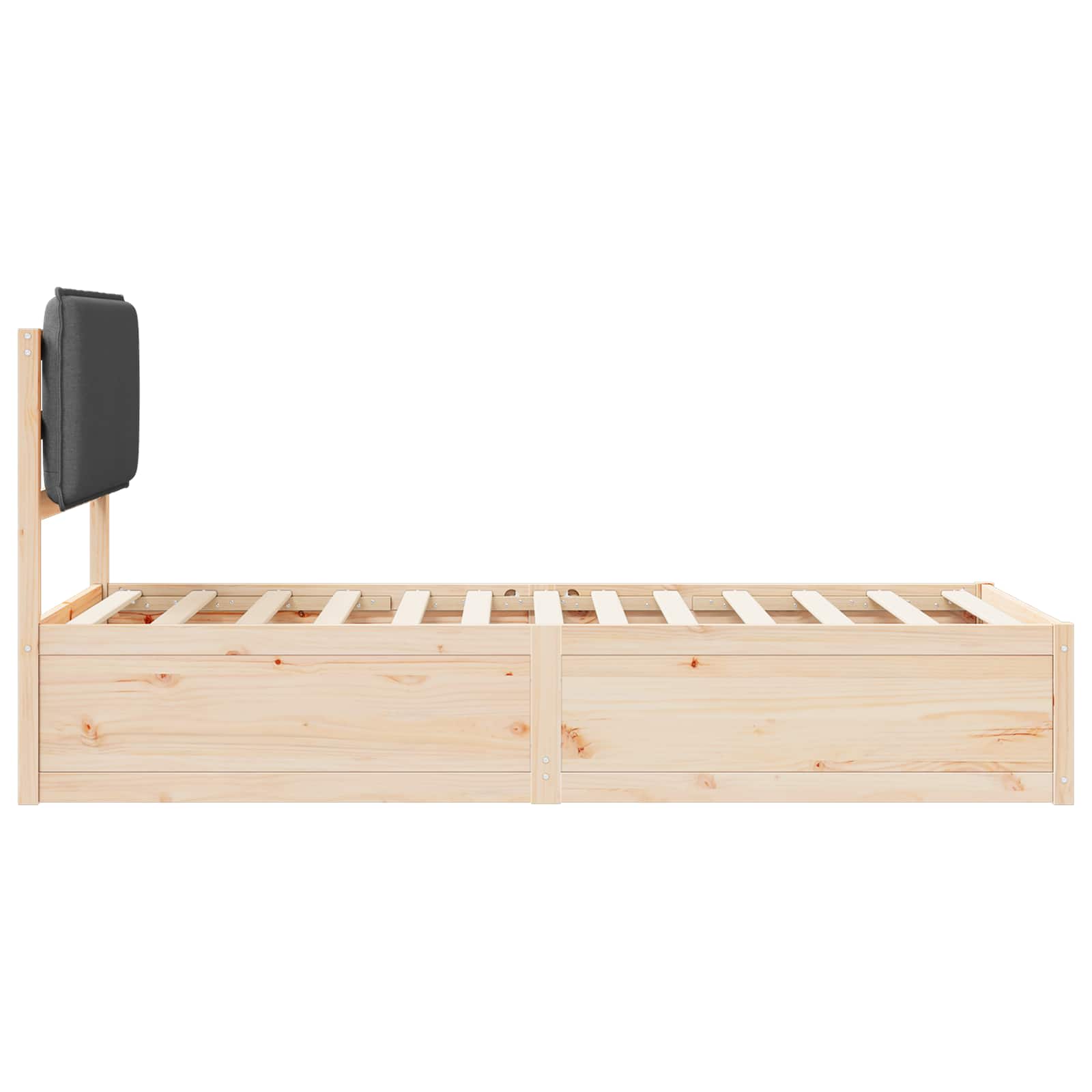 Σκελετός Κρεβατιού με Επενδεδυμένο Κεφαλάρι Σκούρο Γκρι