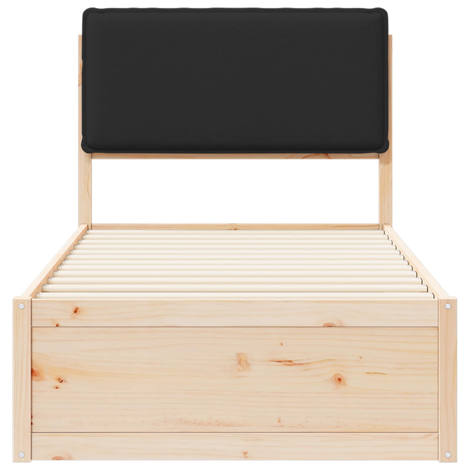 Σκελετός Κρεβατιού με Επενδεδυμένο Κεφαλάρι Μαύρο 80 x 200 cm