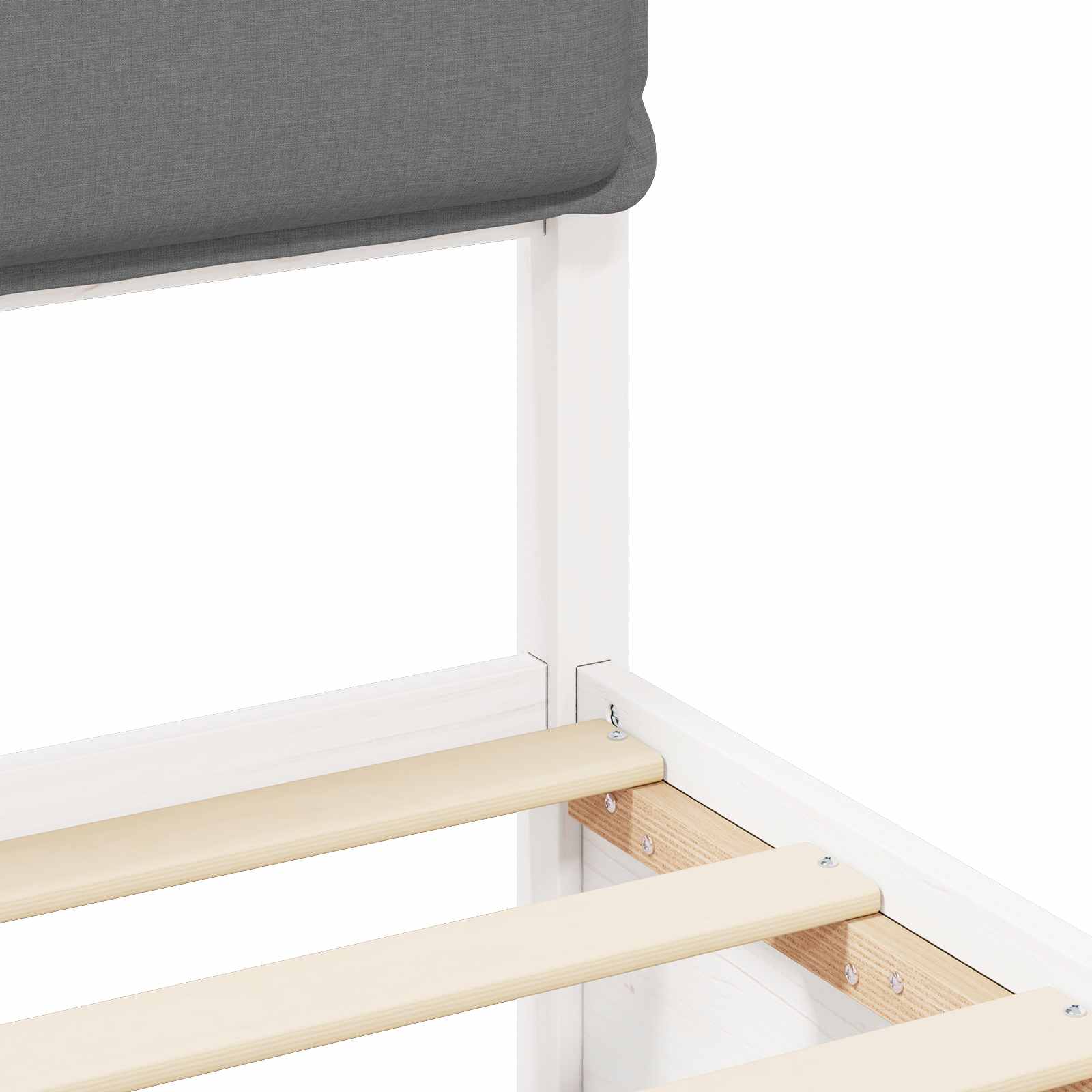 Σκελετός Κρεβατιού με Επενδεδυμένο Κεφαλάρι Ανοιχτό γκρι