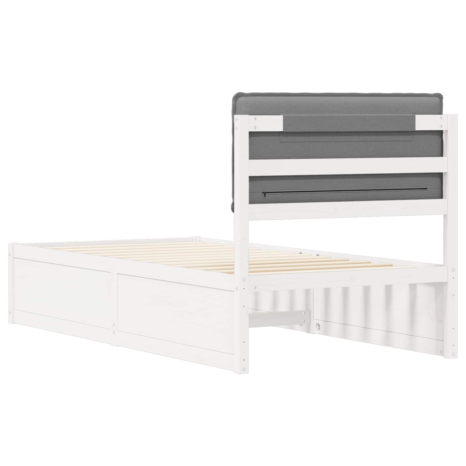 Σκελετός Κρεβατιού με Επενδεδυμένο Κεφαλάρι Ανοιχτό γκρι