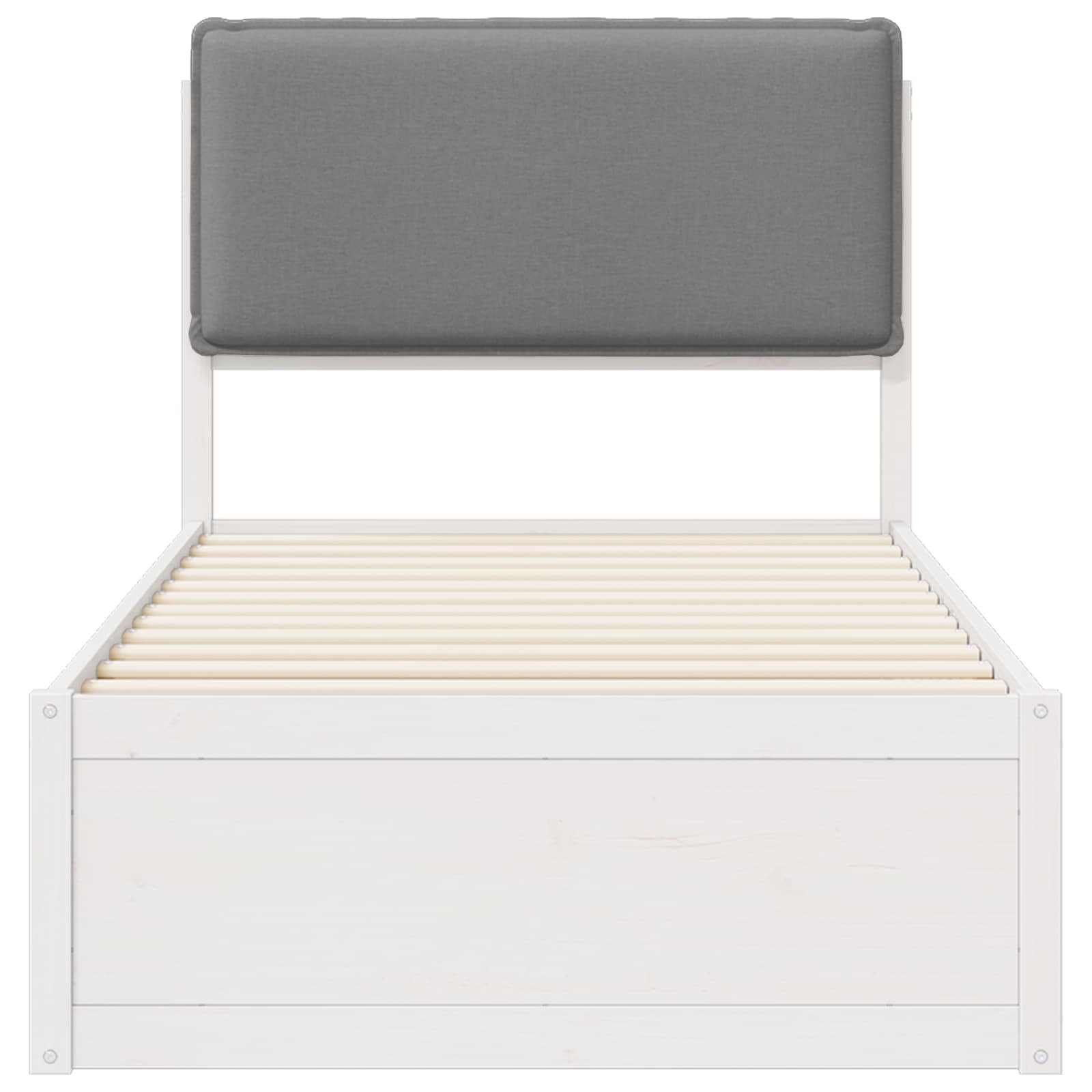 Σκελετός Κρεβατιού με Επενδεδυμένο Κεφαλάρι Ανοιχτό γκρι