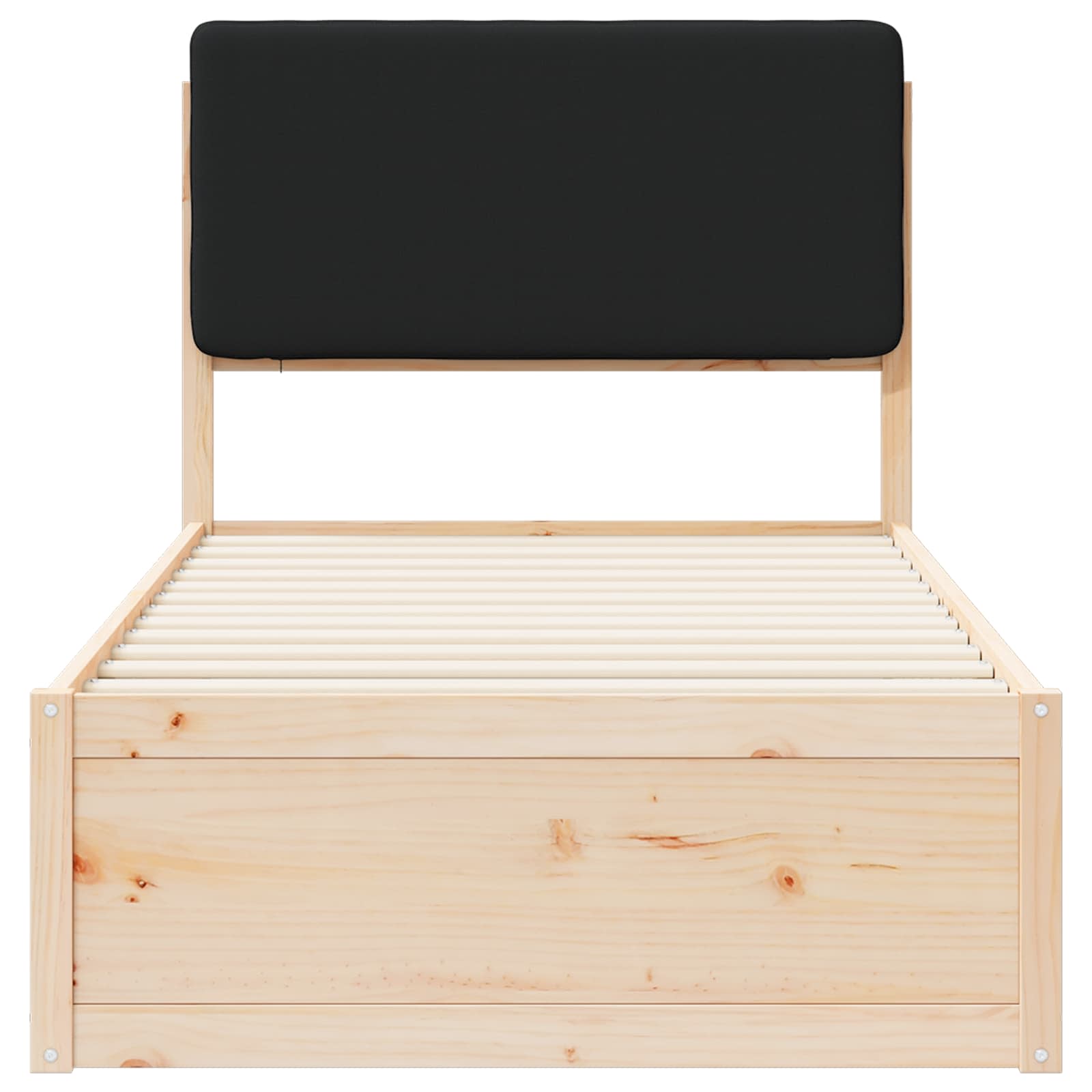 Σκελετός Κρεβατιού με Επενδεδυμένο Κεφαλάρι Μαύρο 100 x 200 cm