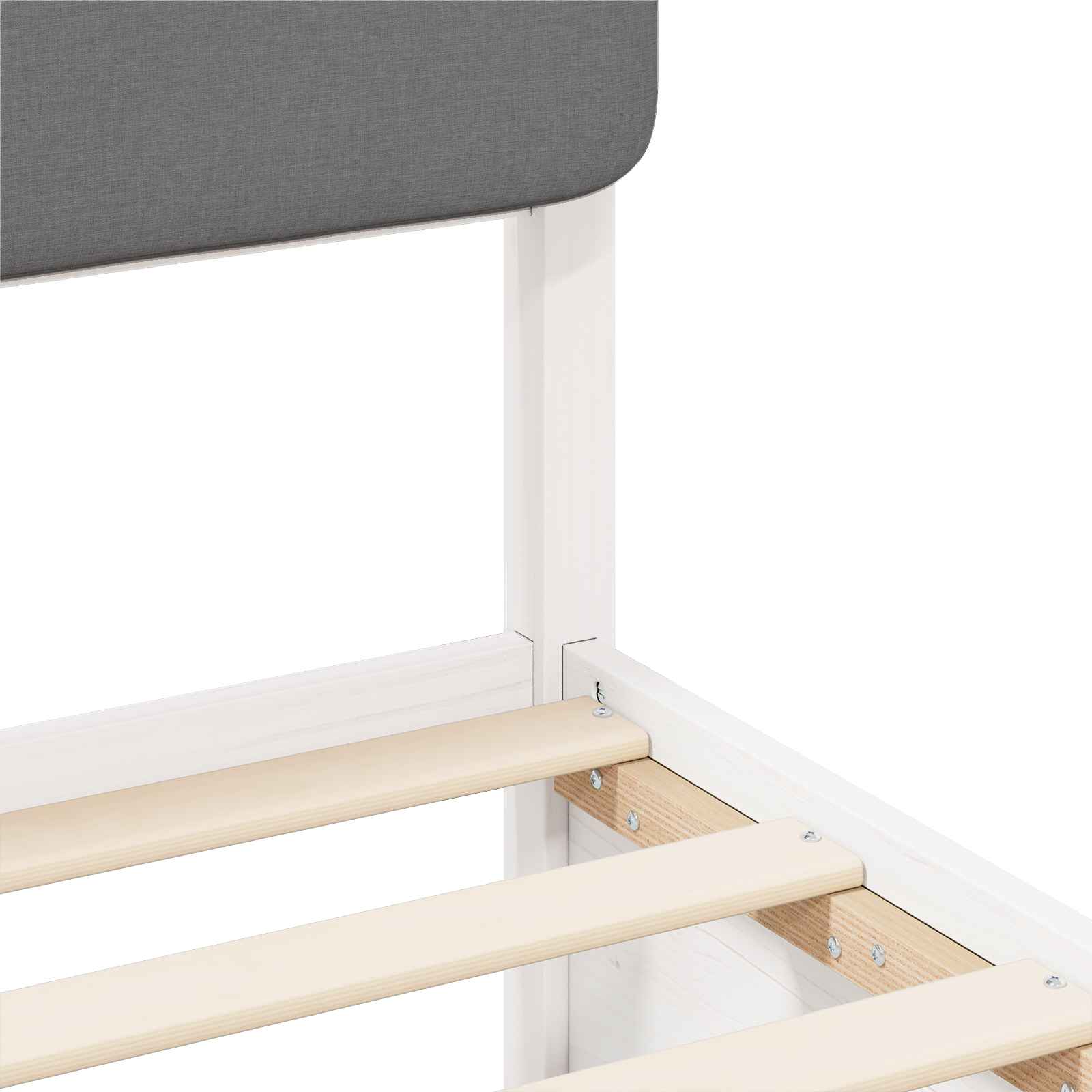 Σκελετός Κρεβατιού με Επενδεδυμένο Κεφαλάρι Ανοιχτό γκρι