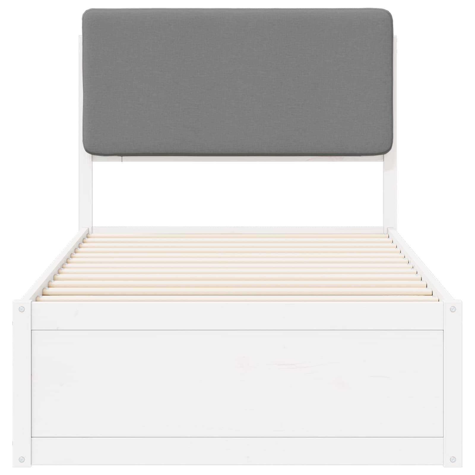 Σκελετός Κρεβατιού με Επενδεδυμένο Κεφαλάρι Ανοιχτό γκρι