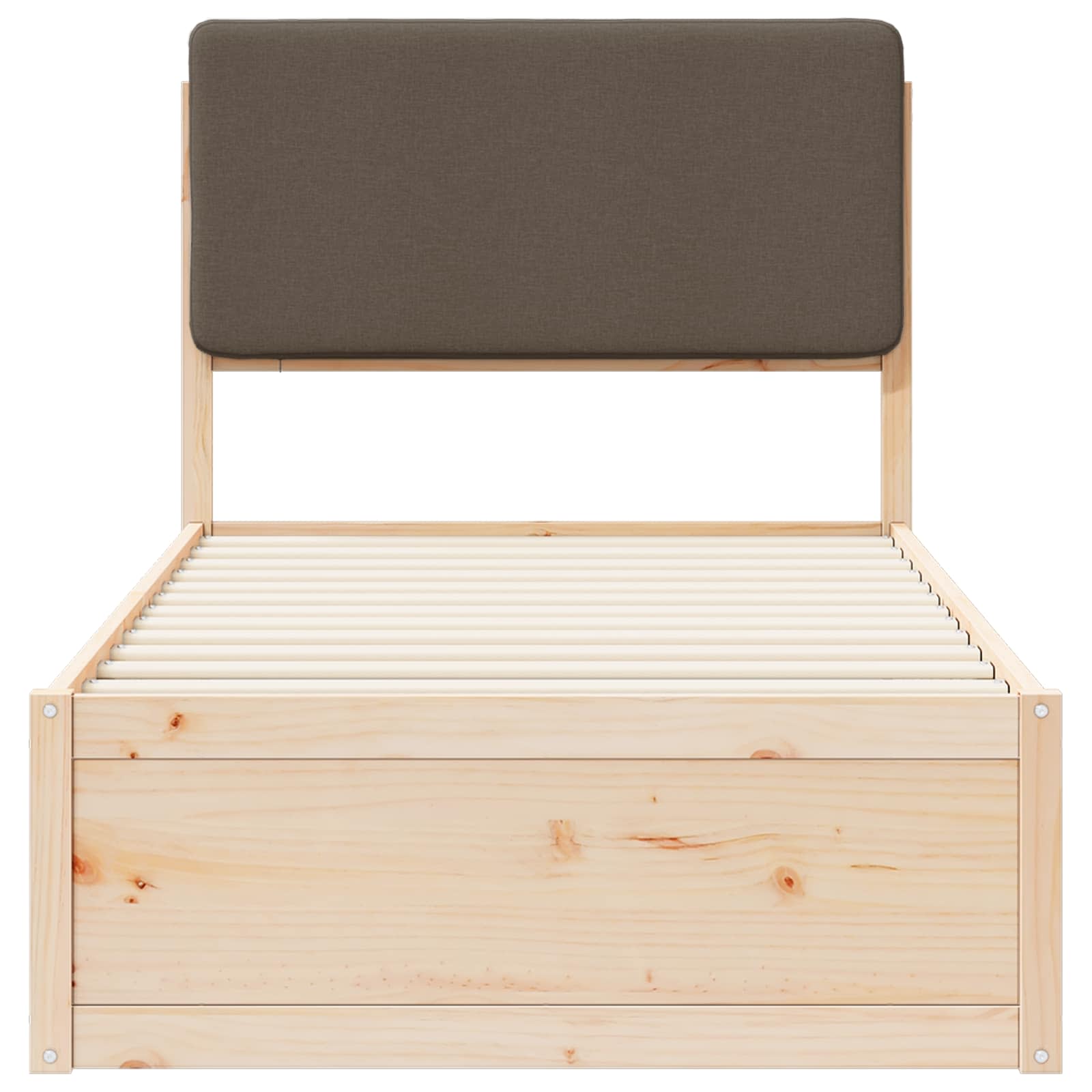 Σκελετός Κρεβατιού με Επενδεδυμένο Κεφαλάρι Taupe 75 x 190 cm