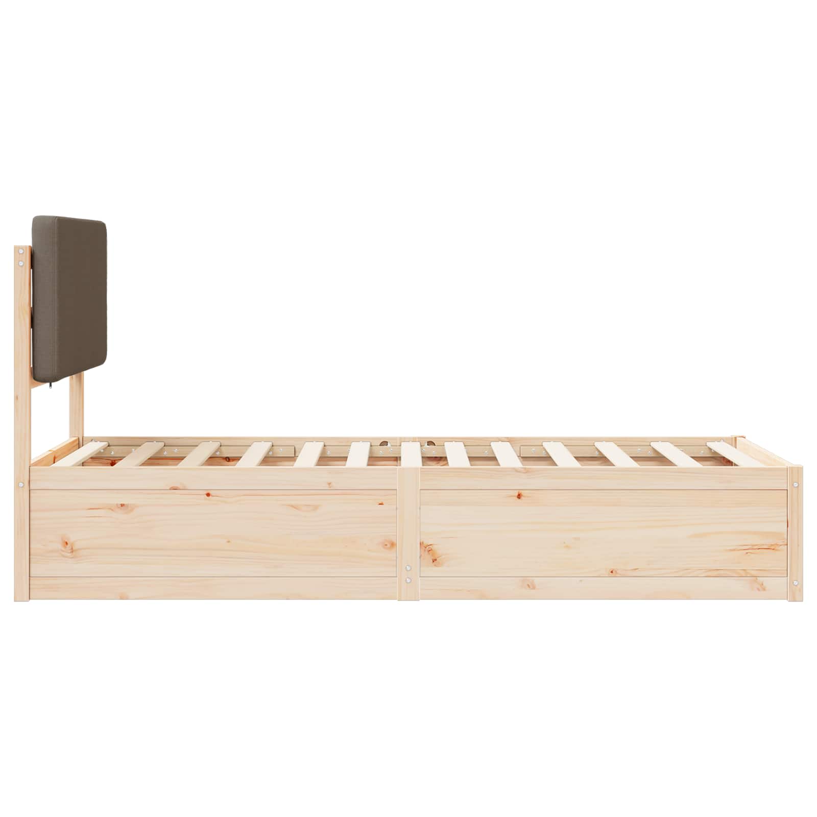 Σκελετός Κρεβατιού με Επενδεδυμένο Κεφαλάρι Taupe 75 x 190 cm