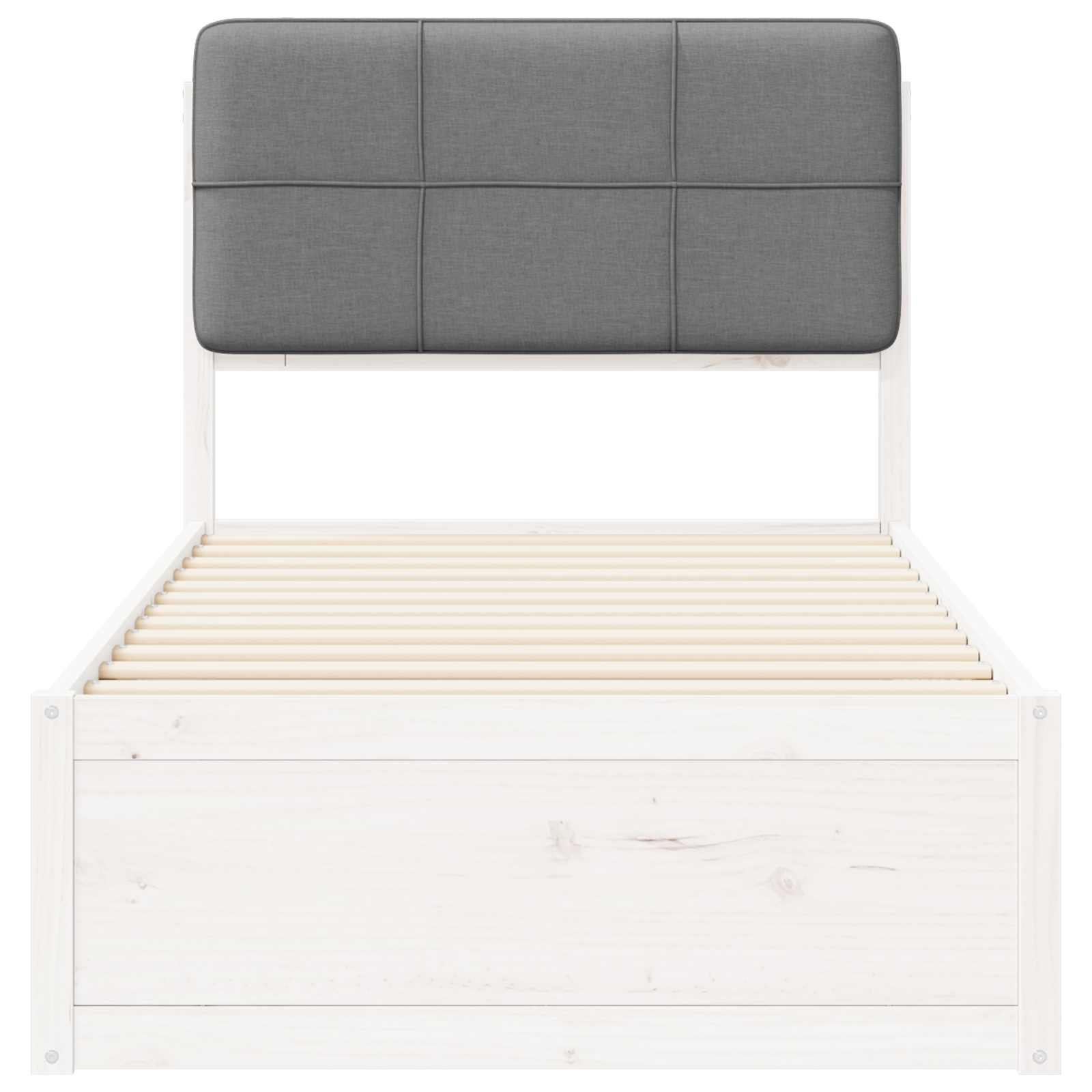 Σκελετός Κρεβατιού με Επενδεδυμένο Κεφαλάρι Ανοιχτό γκρι