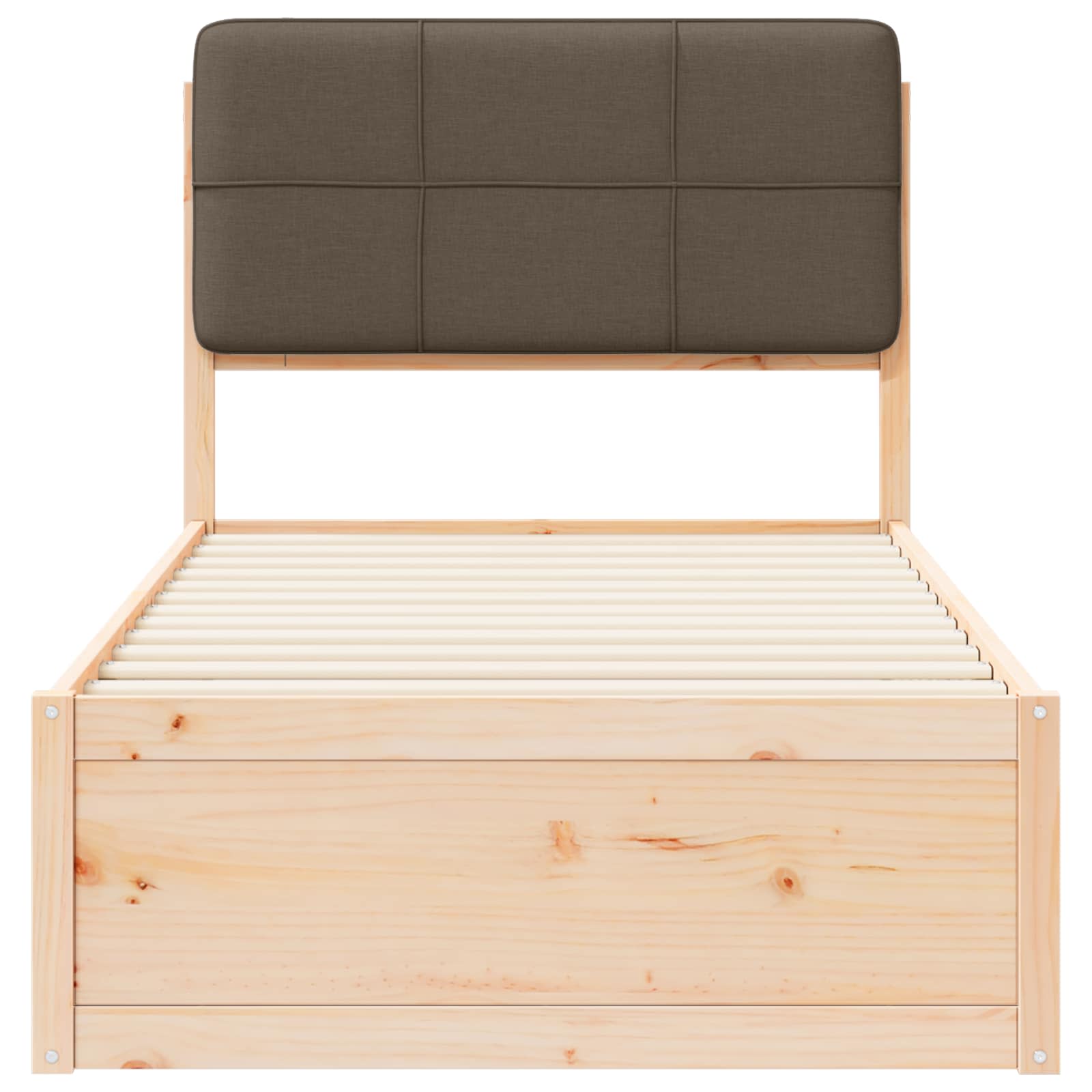 Σκελετός Κρεβατιού με Επενδεδυμένο Κεφαλάρι Taupe 90 x 200 cm