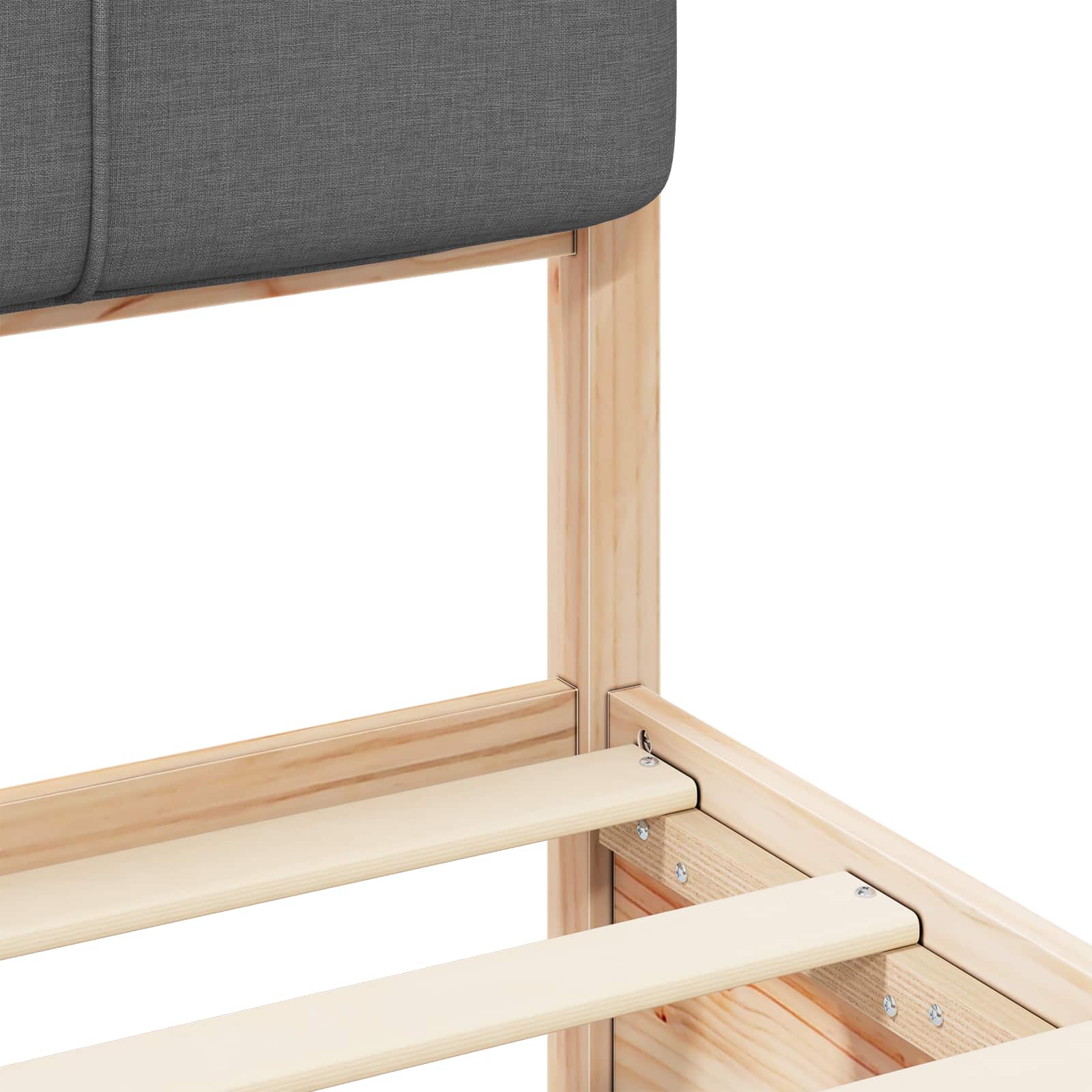 Σκελετός Κρεβατιού με Επενδεδυμένο Κεφαλάρι Σκούρο Γκρι