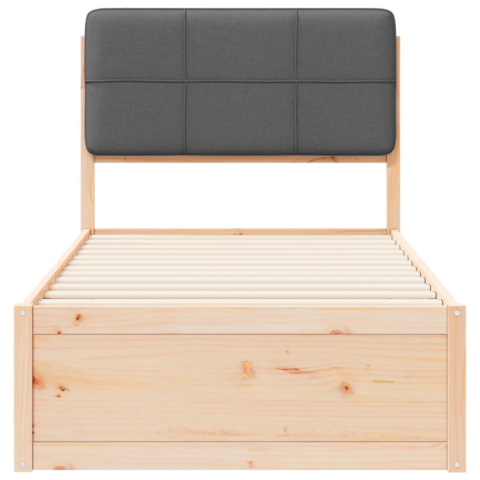 Σκελετός Κρεβατιού με Επενδεδυμένο Κεφαλάρι Σκούρο Γκρι