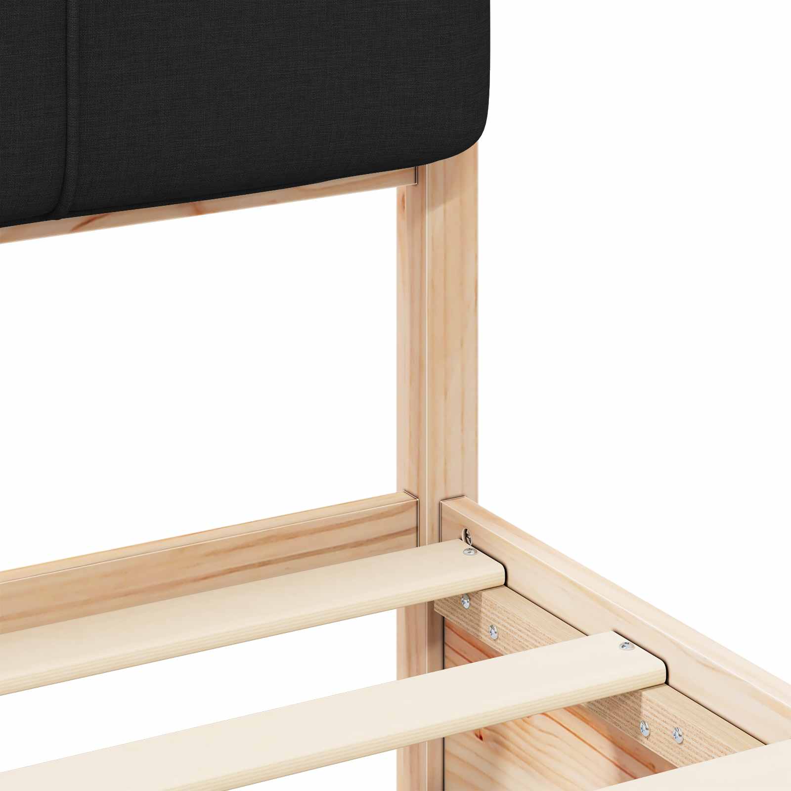 Σκελετός Κρεβατιού με Επενδεδυμένο Κεφαλάρι Μαύρο 80 x 200 cm