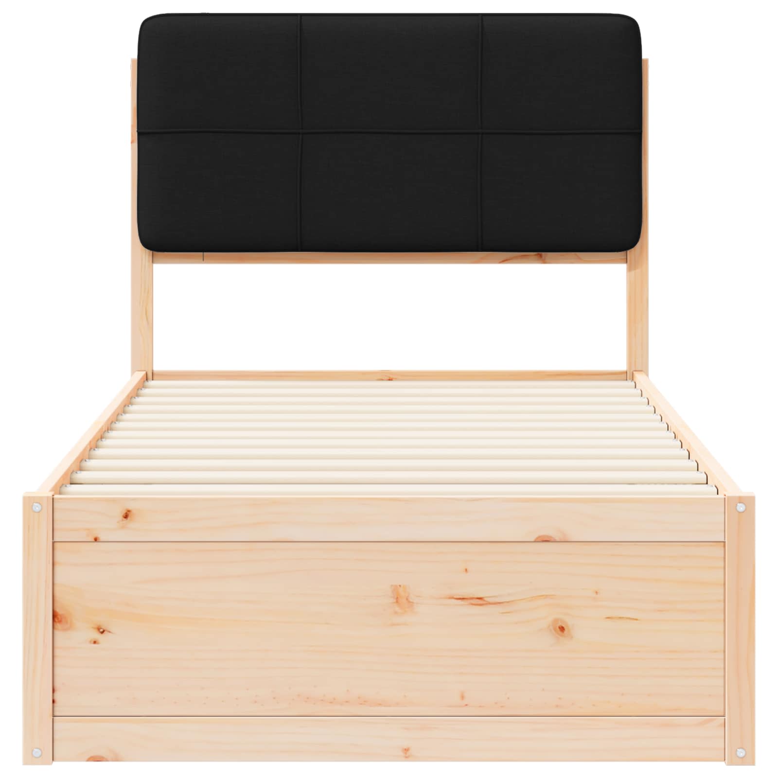 Σκελετός Κρεβατιού με Επενδεδυμένο Κεφαλάρι Μαύρο 80 x 200 cm