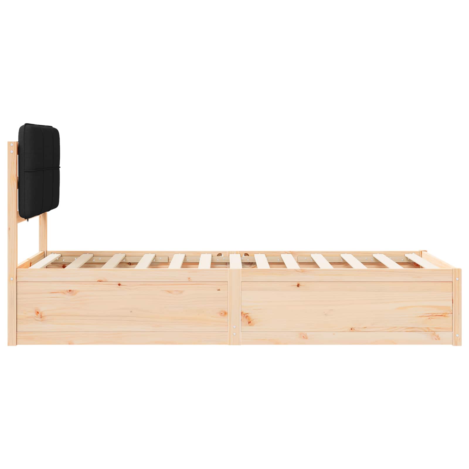 Σκελετός Κρεβατιού με Επενδεδυμένο Κεφαλάρι Μαύρο 80 x 200 cm