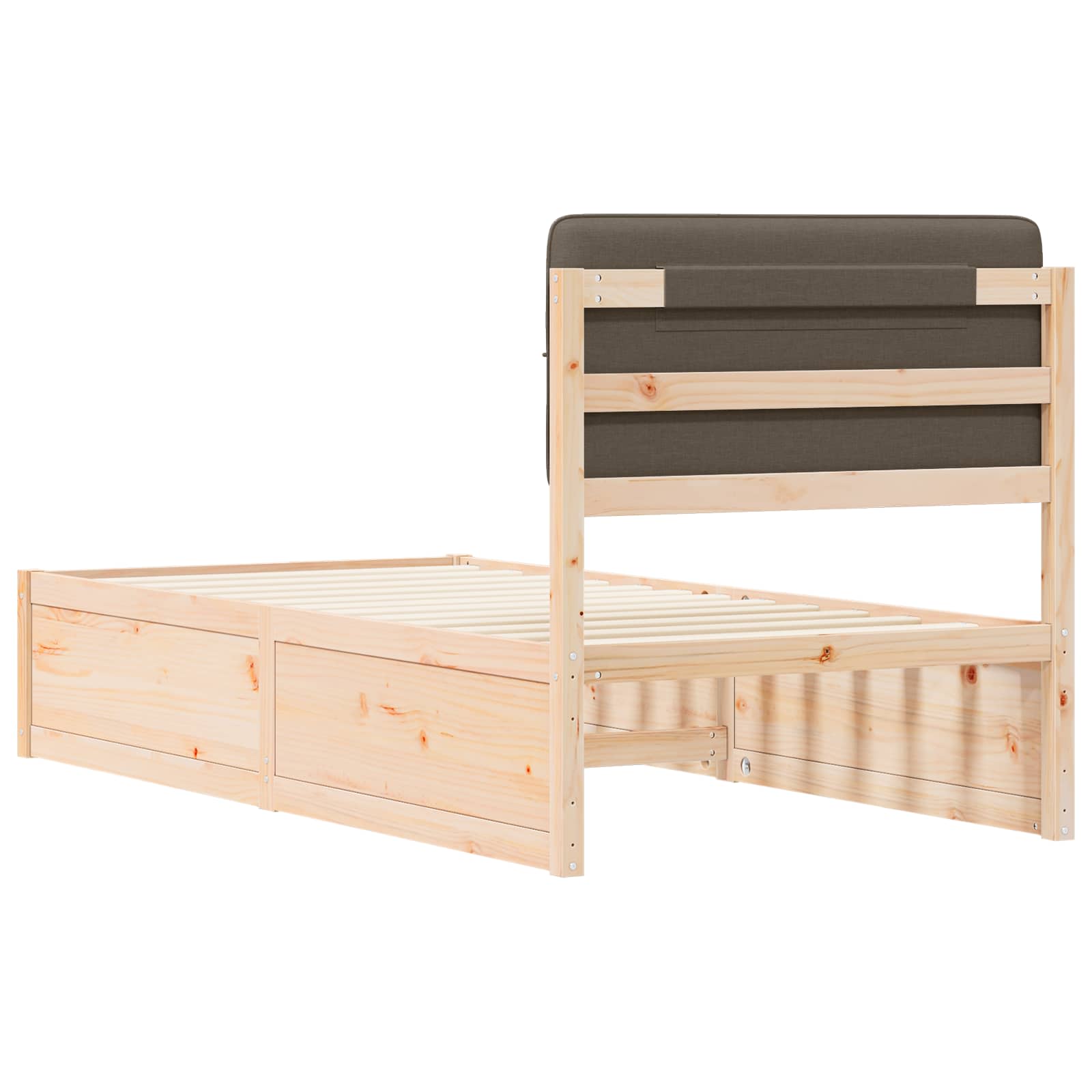 Σκελετός Κρεβατιού με Επενδεδυμένο Κεφαλάρι Taupe 75 x 190 cm