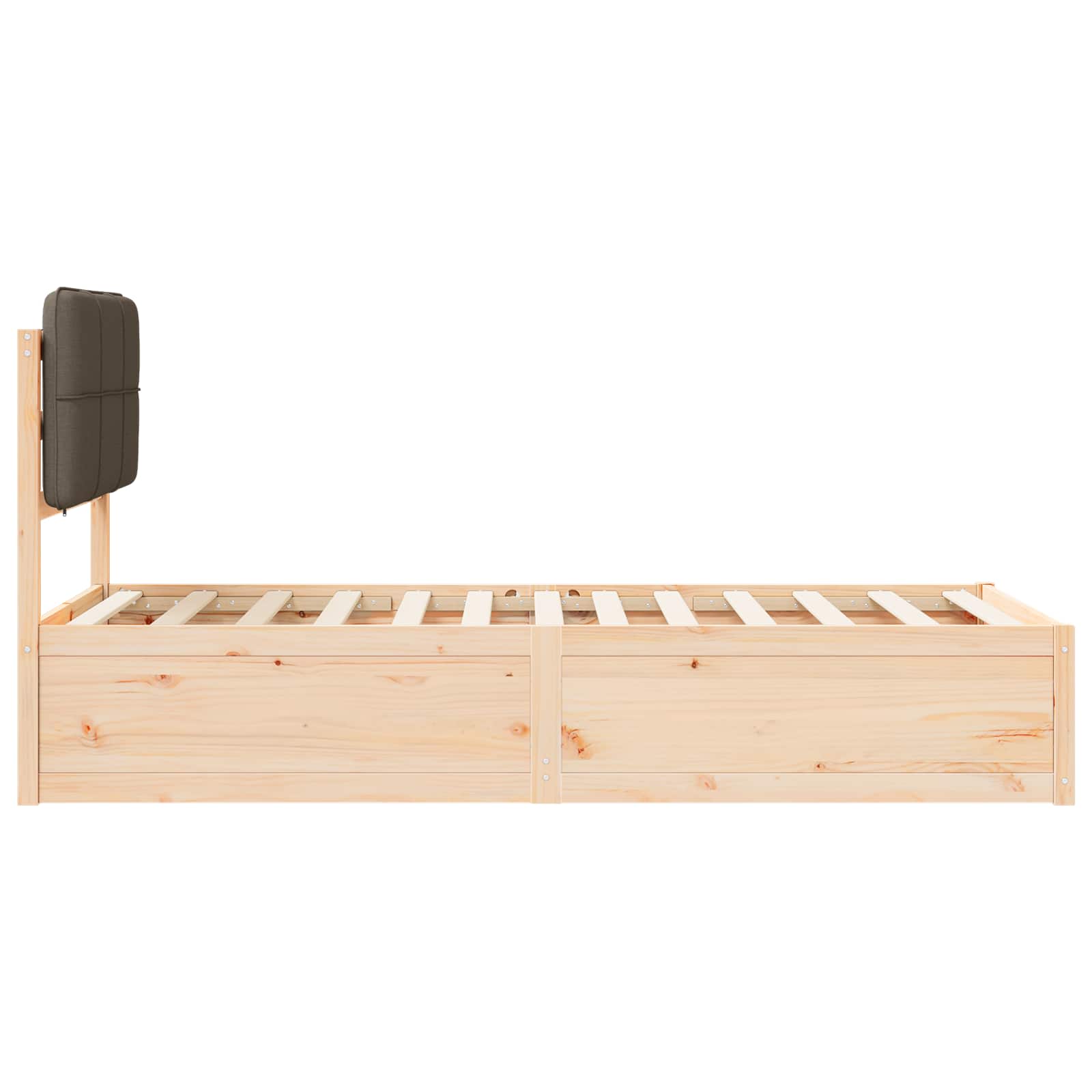 Σκελετός Κρεβατιού με Επενδεδυμένο Κεφαλάρι Taupe 75 x 190 cm