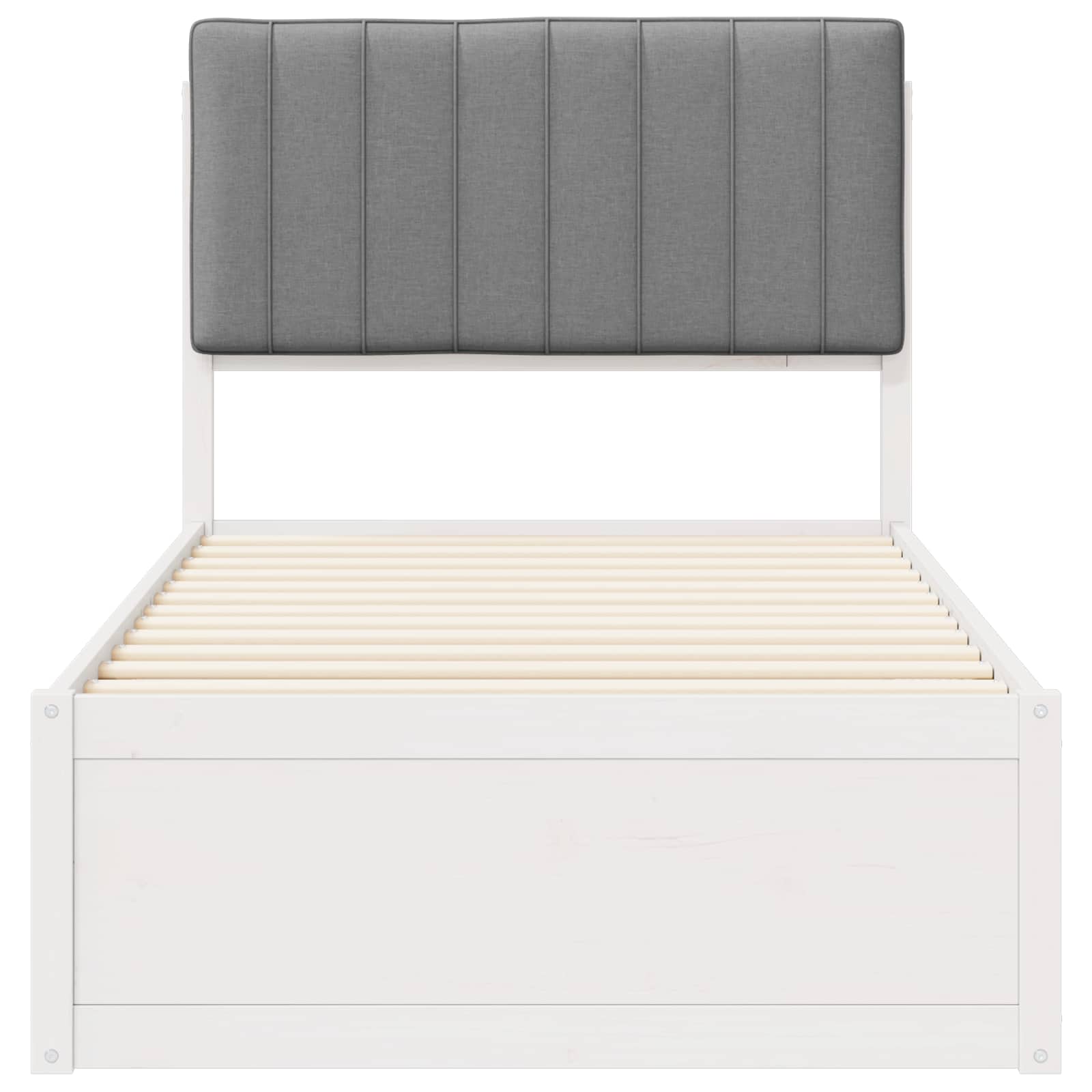 Σκελετός Κρεβατιού με Επενδεδυμένο Κεφαλάρι Ανοιχτό γκρι