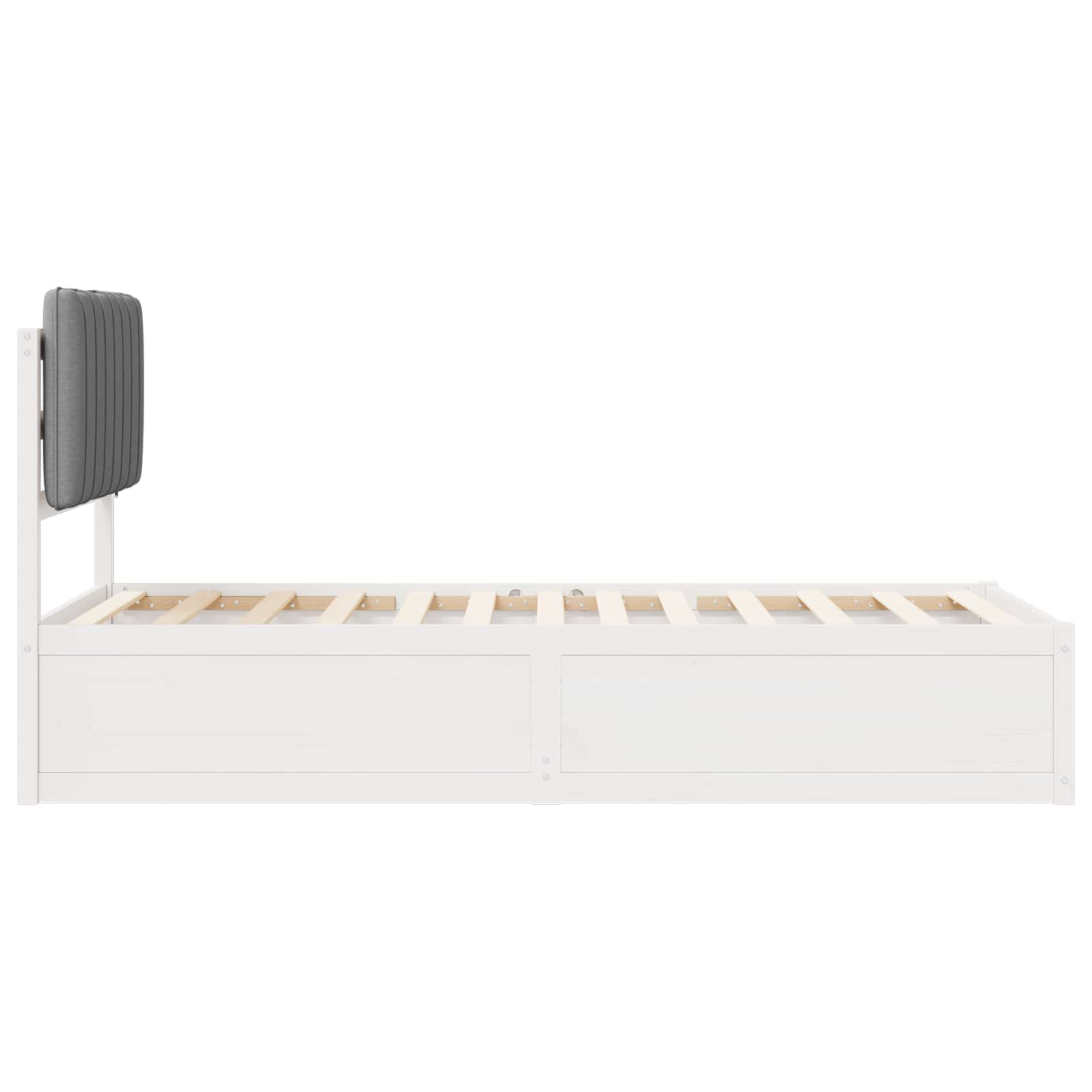 Σκελετός Κρεβατιού με Επενδεδυμένο Κεφαλάρι Ανοιχτό γκρι