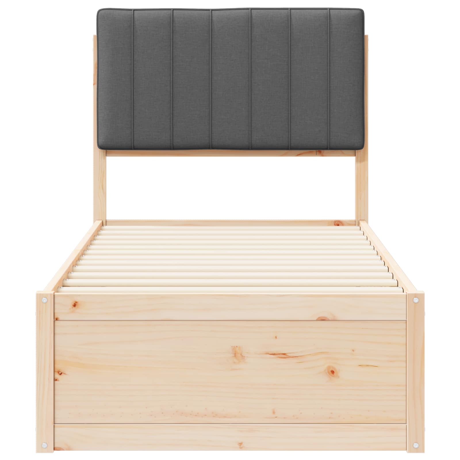 Σκελετός Κρεβατιού με Επενδεδυμένο Κεφαλάρι Σκούρο Γκρι