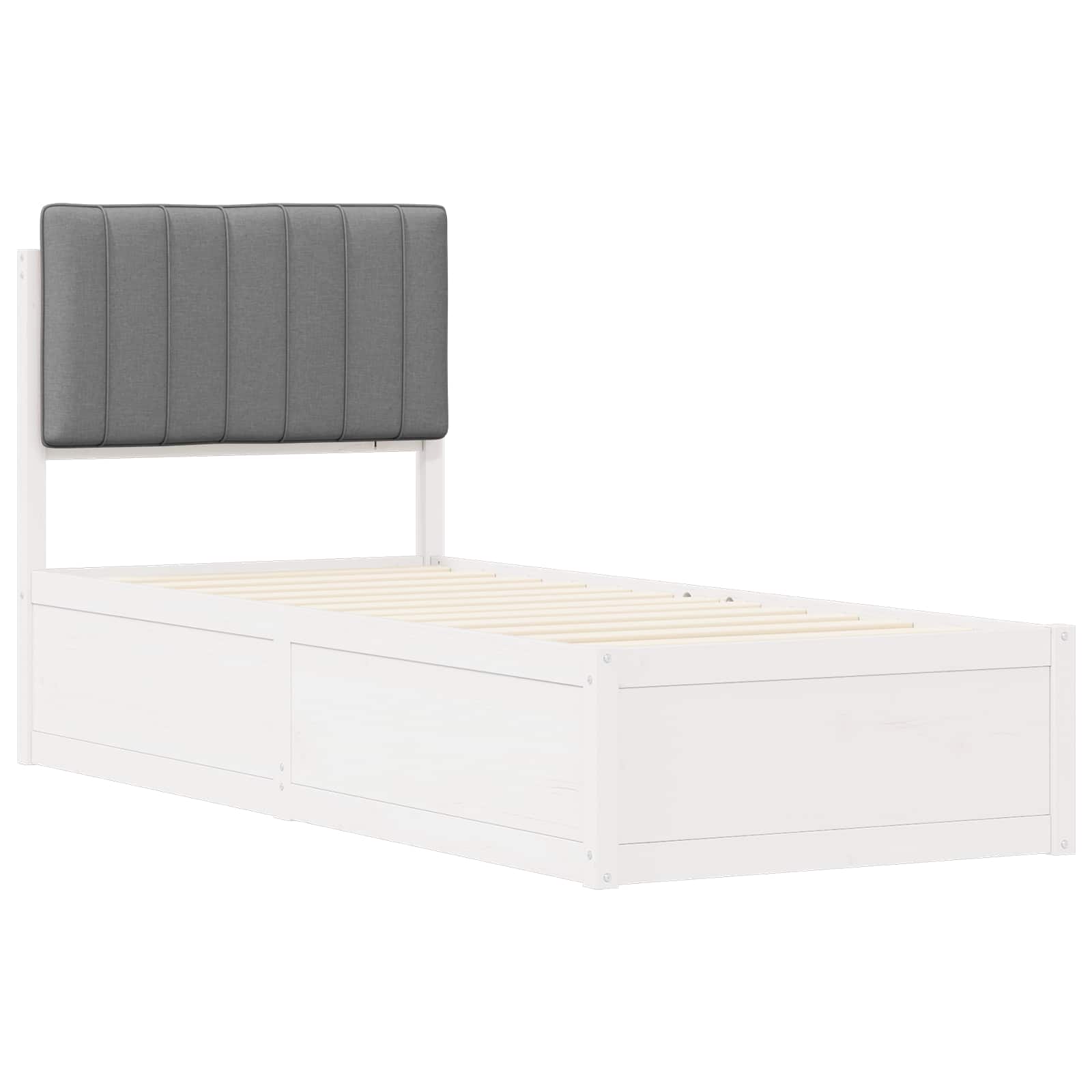 Σκελετός Κρεβατιού με Επενδεδυμένο Κεφαλάρι Ανοιχτό γκρι