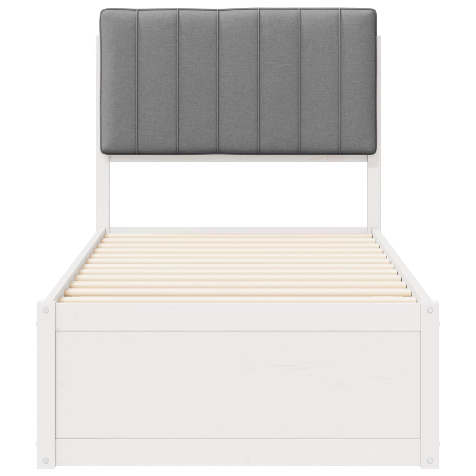 Σκελετός Κρεβατιού με Επενδεδυμένο Κεφαλάρι Ανοιχτό γκρι