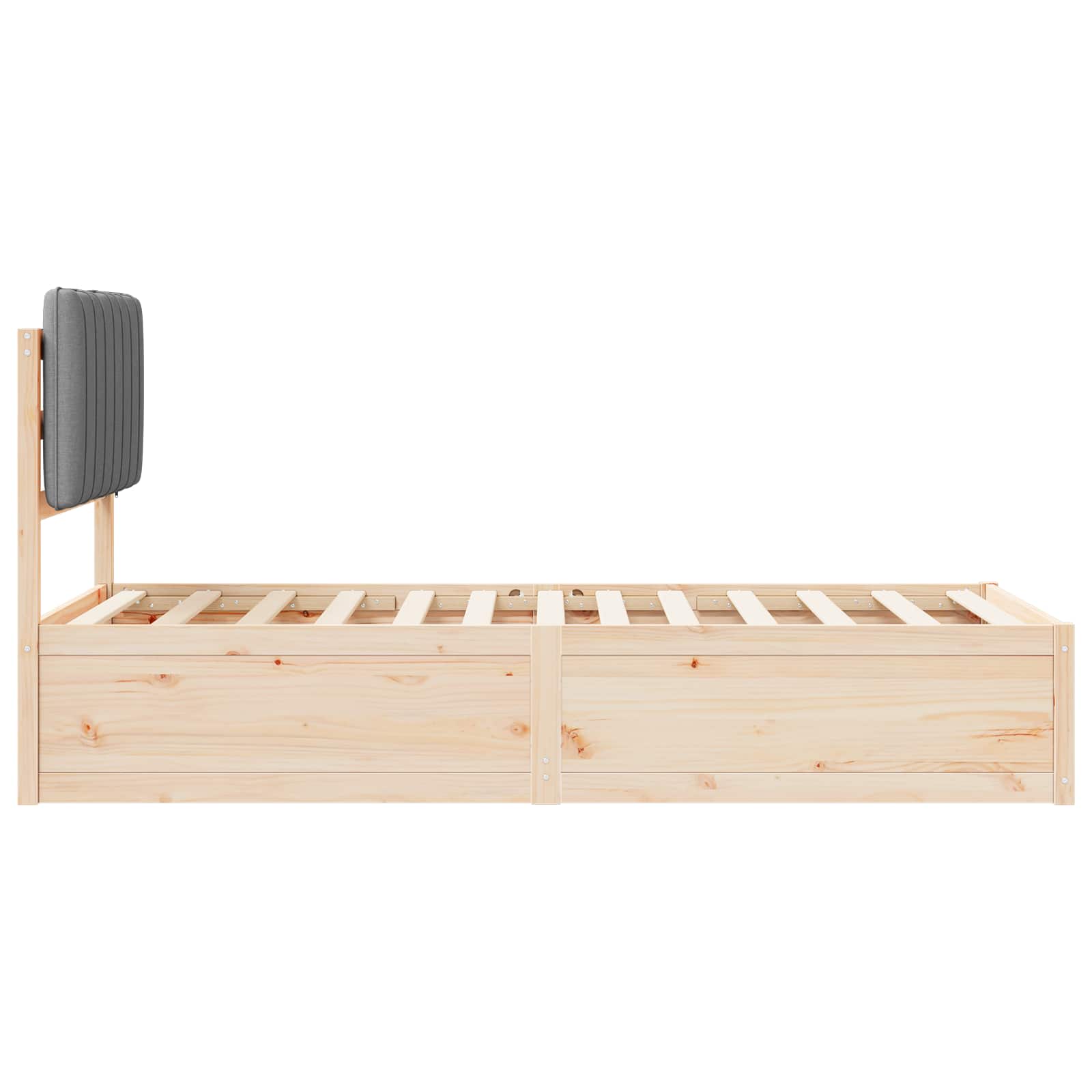 Σκελετός Κρεβατιού με Επενδεδυμένο Κεφαλάρι Ανοιχτό γκρι