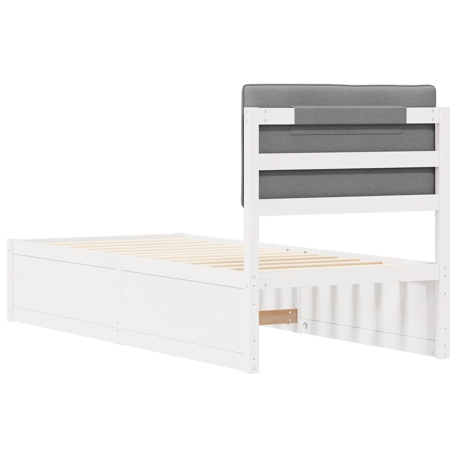 Σκελετός Κρεβατιού με Επενδεδυμένο Κεφαλάρι Ανοιχτό γκρι