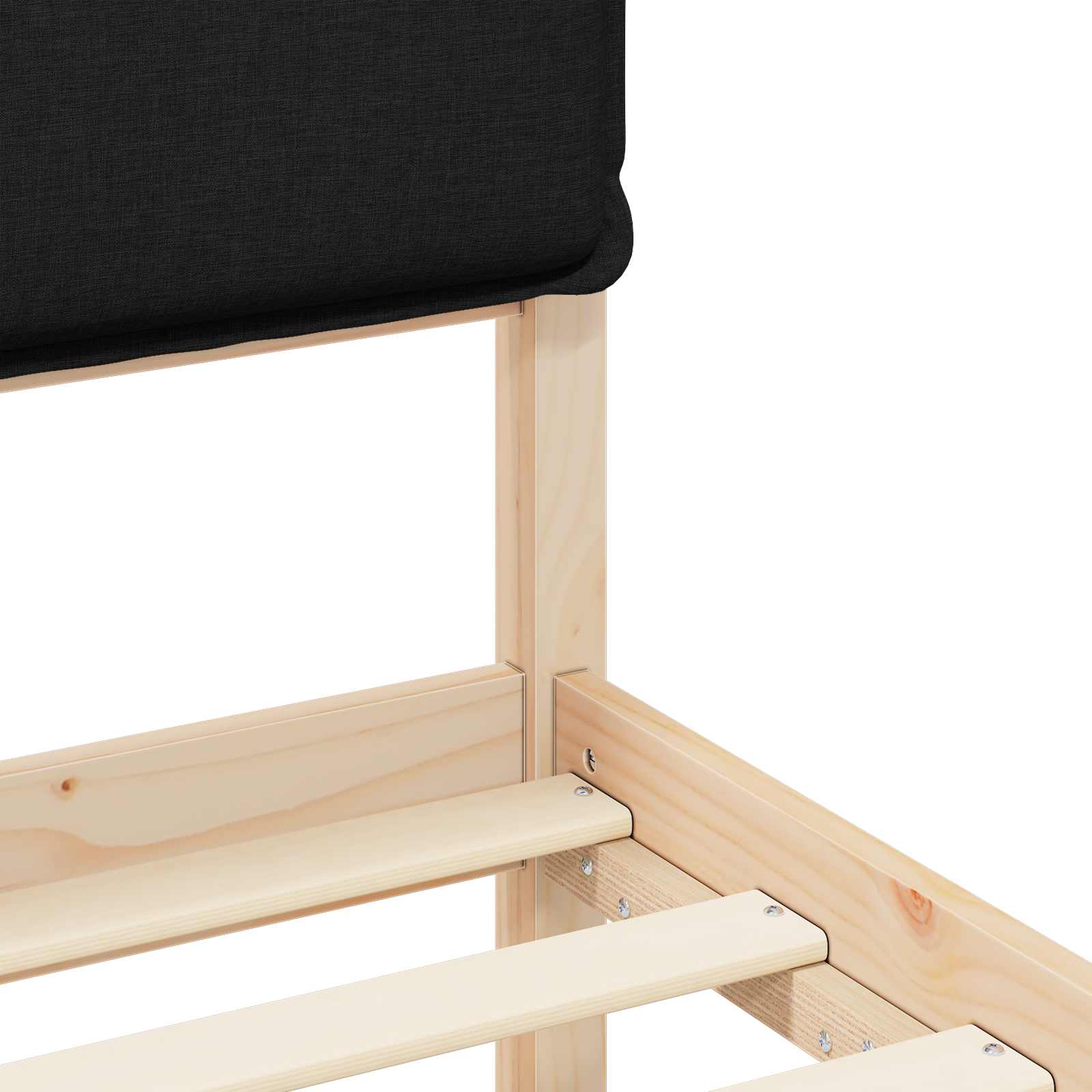 Σκελετός Κρεβατιού με Επενδεδυμένο Κεφαλάρι Μαύρο 140 x 190 cm