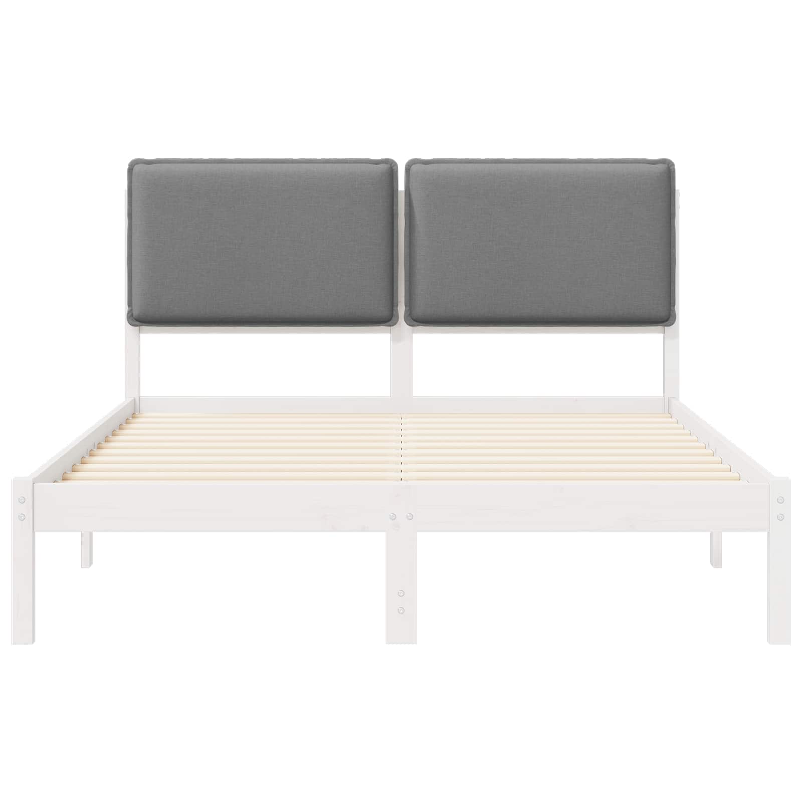 Σκελετός Κρεβατιού με Επενδεδυμένο Κεφαλάρι Ανοιχτό γκρι