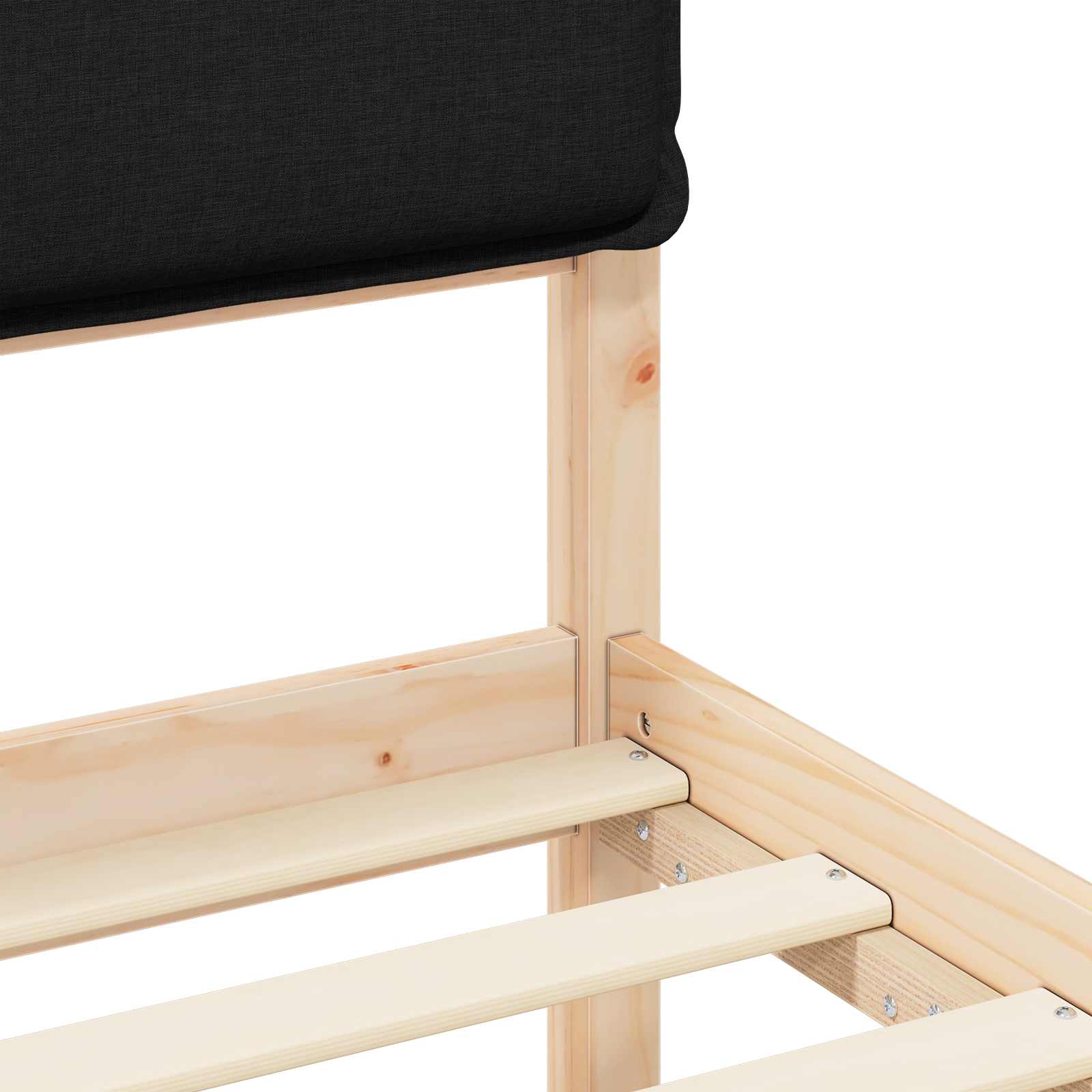 Σκελετός Κρεβατιού με Επενδεδυμένο Κεφαλάρι Μαύρο 100 x 200 cm