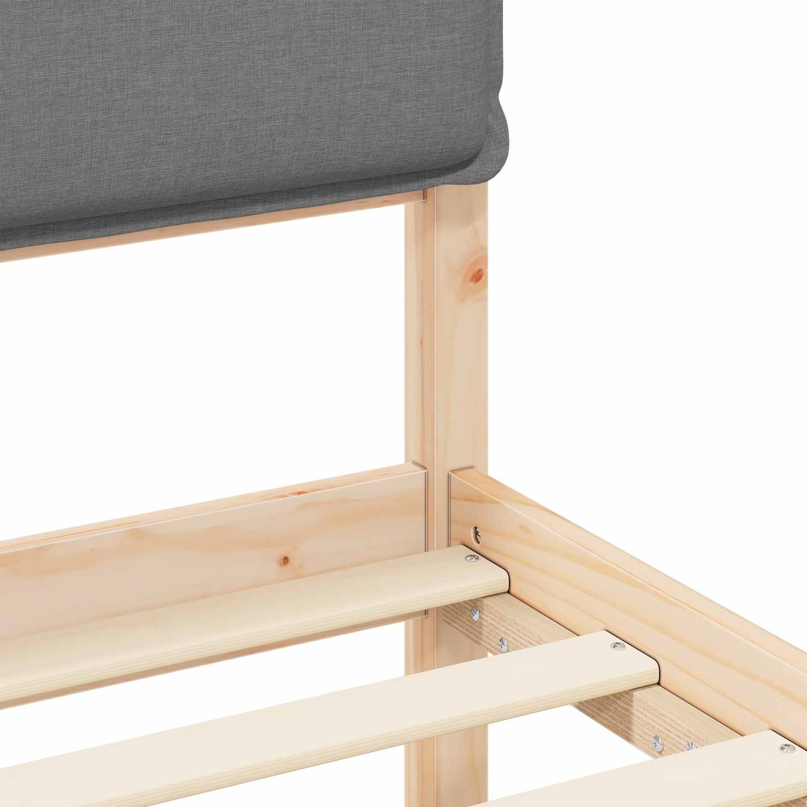 Σκελετός Κρεβατιού με Επενδεδυμένο Κεφαλάρι Ανοιχτό γκρι