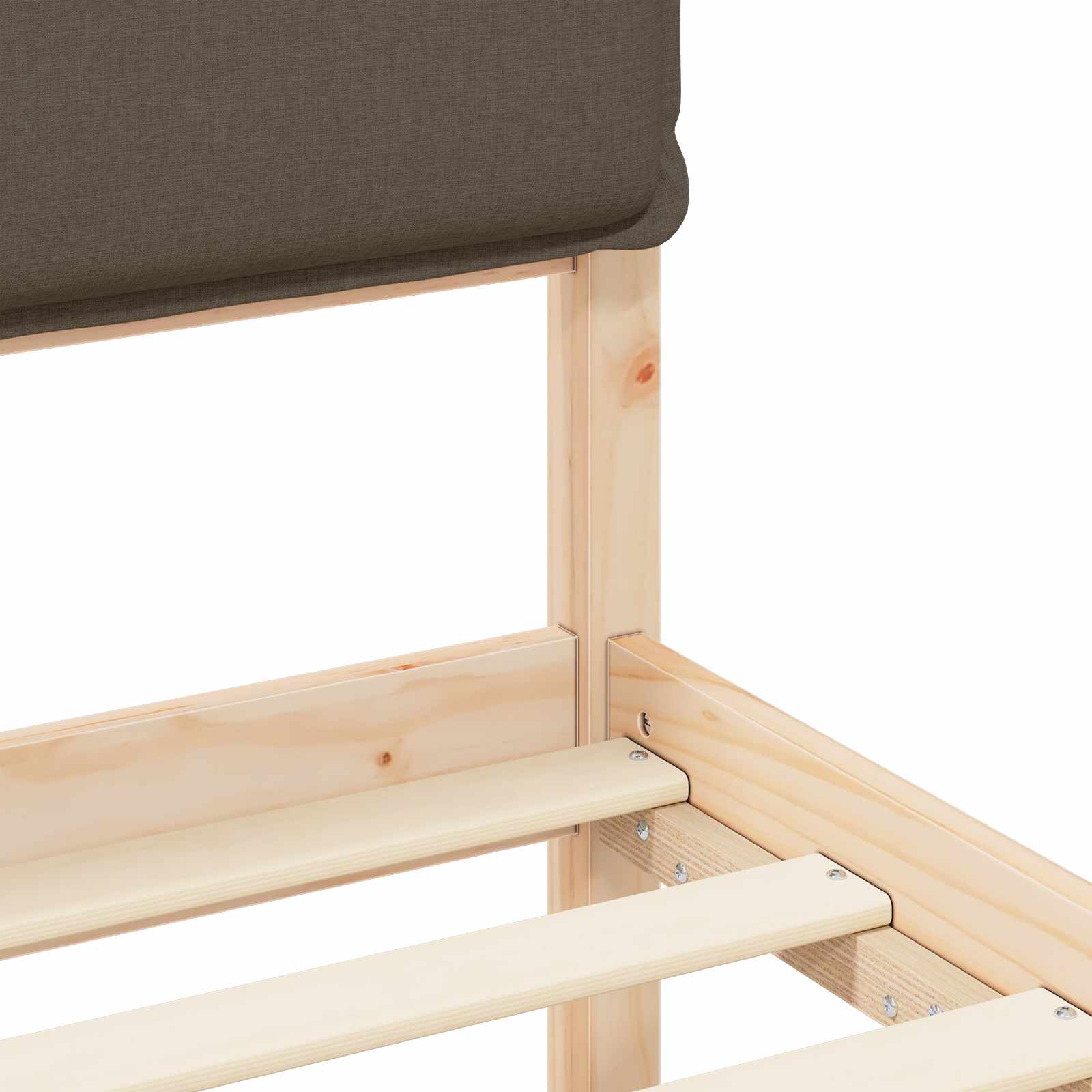 Σκελετός Κρεβατιού με Επενδεδυμένο Κεφαλάρι Taupe 80 x 200 cm