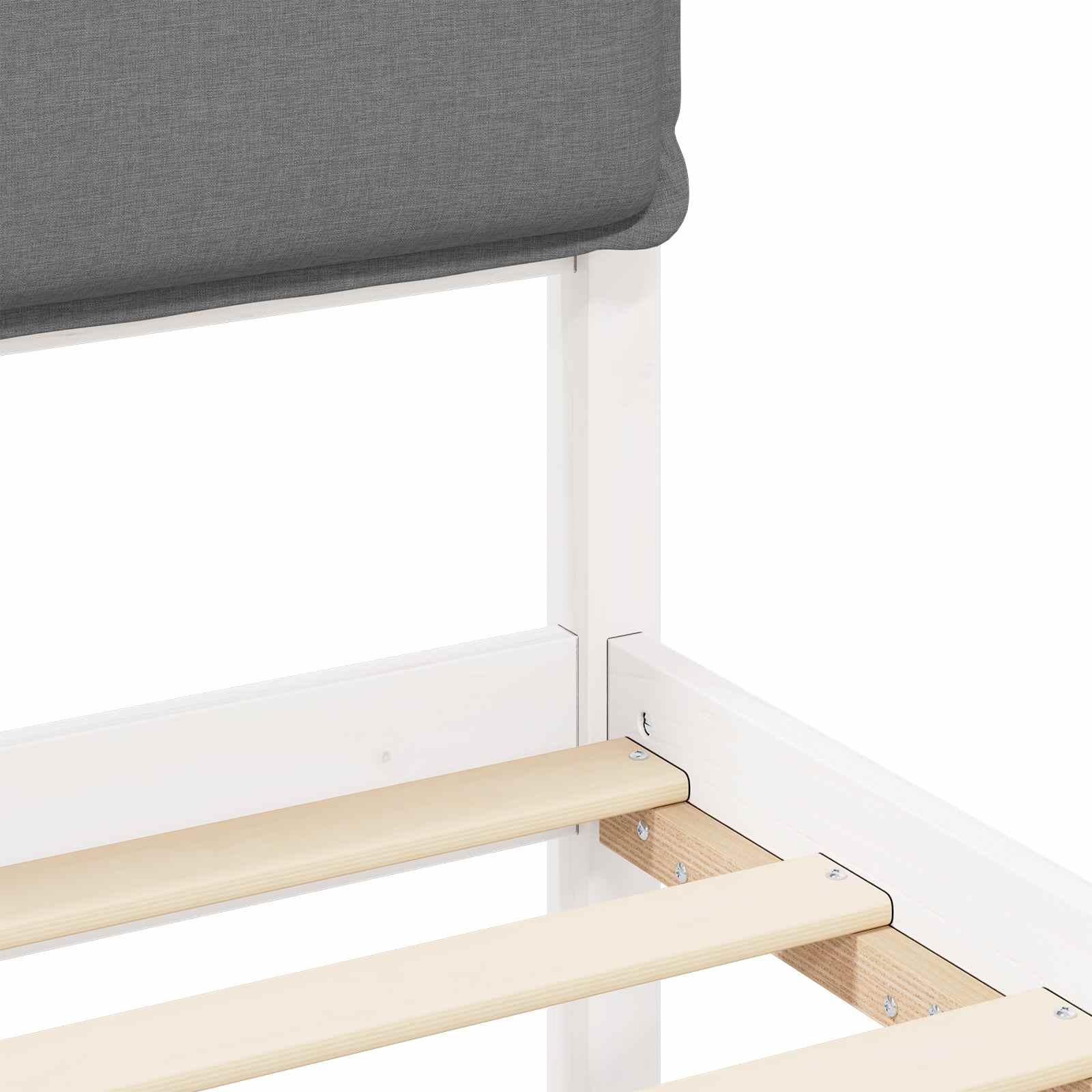 Σκελετός Κρεβατιού με Επενδεδυμένο Κεφαλάρι Ανοιχτό γκρι