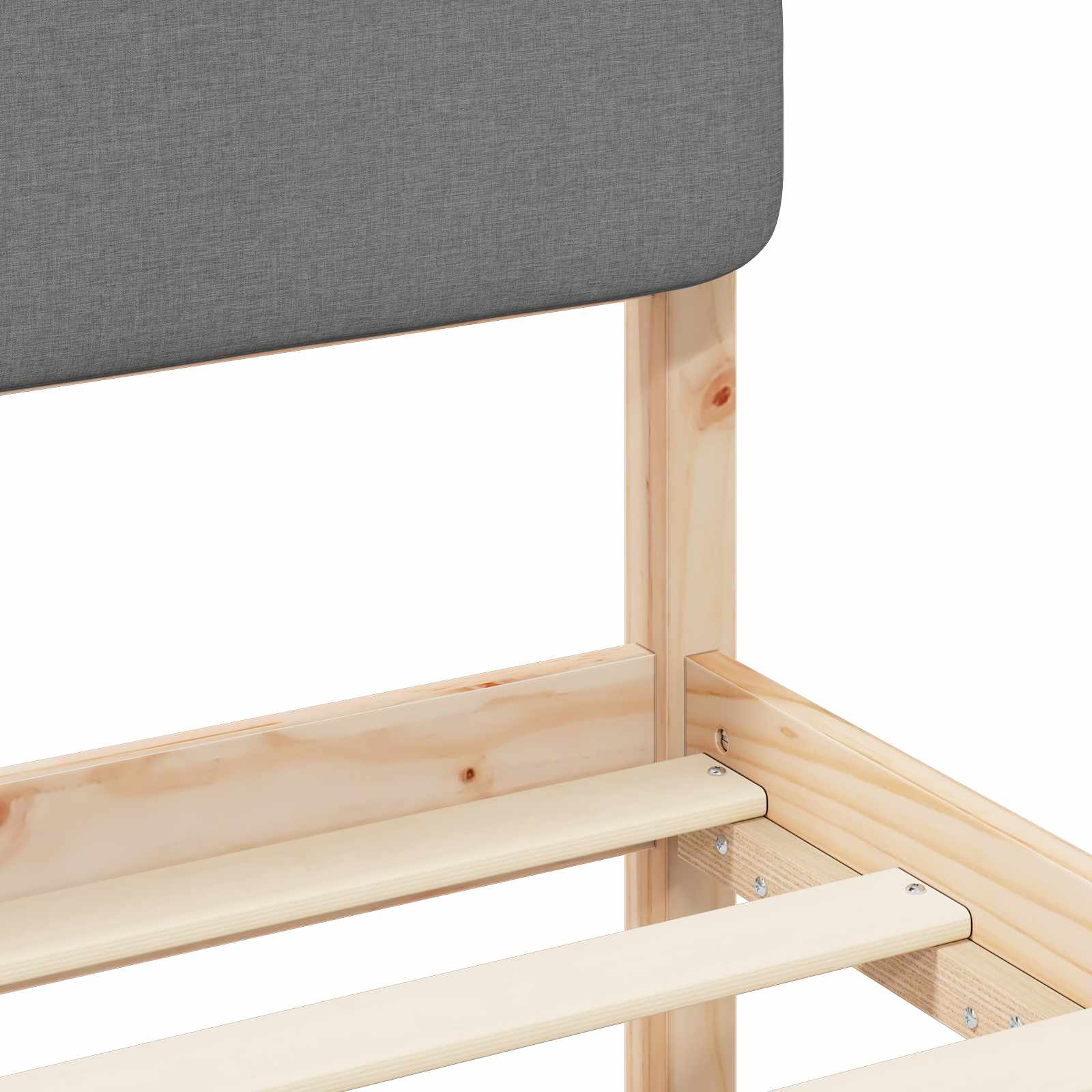 Σκελετός Κρεβατιού με Επενδεδυμένο Κεφαλάρι Ανοιχτό γκρι