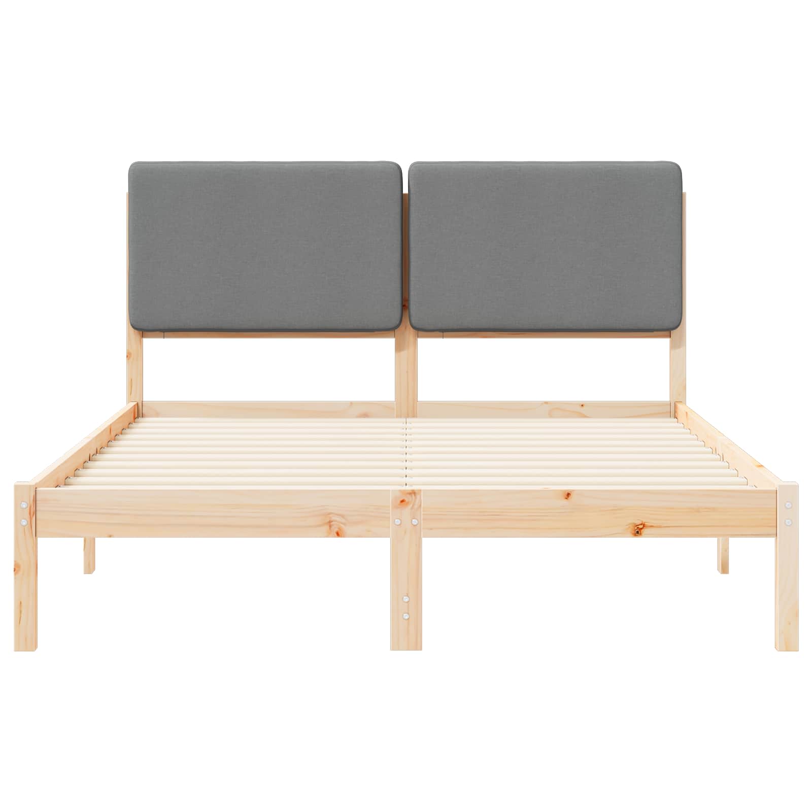 Σκελετός Κρεβατιού με Επενδεδυμένο Κεφαλάρι Ανοιχτό γκρι
