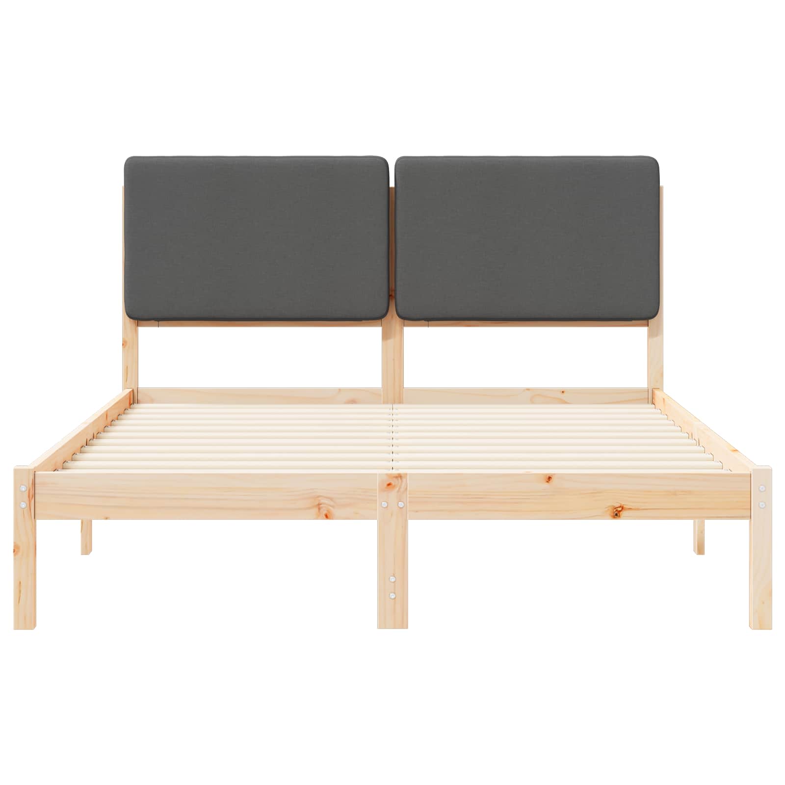 Σκελετός Κρεβατιού με Επενδεδυμένο Κεφαλάρι Σκούρο Γκρι