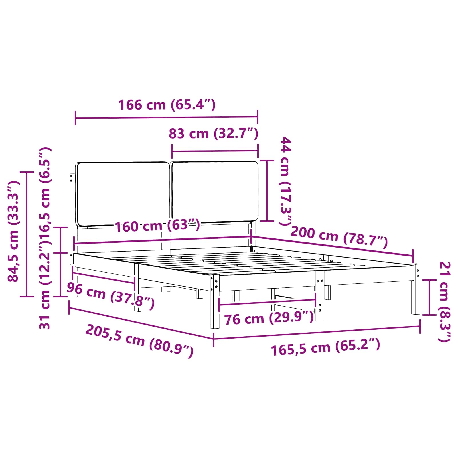 Σκελετός Κρεβατιού με Επενδεδυμένο Κεφαλάρι Taupe 160 x 200 cm