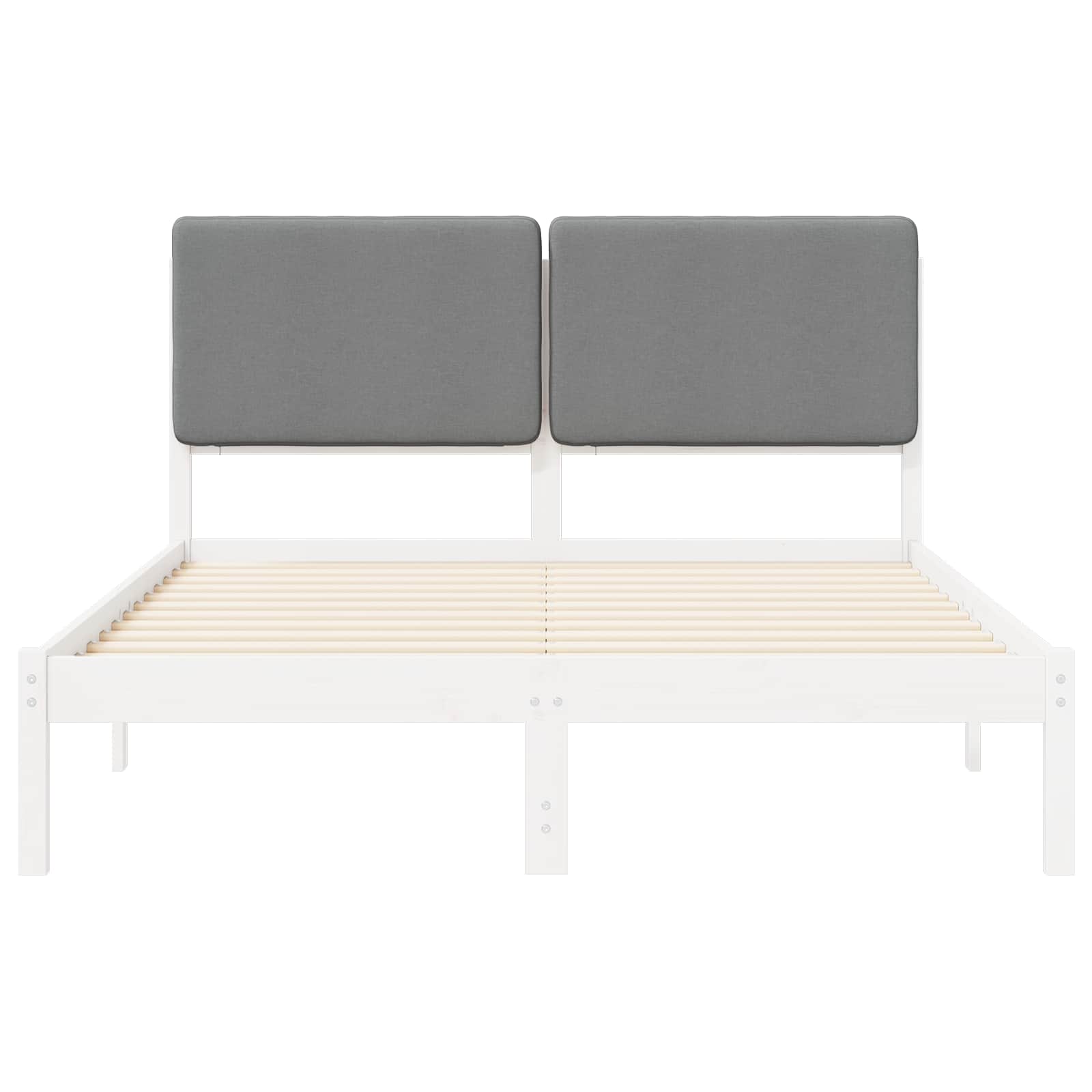 Σκελετός Κρεβατιού με Επενδεδυμένο Κεφαλάρι Ανοιχτό γκρι