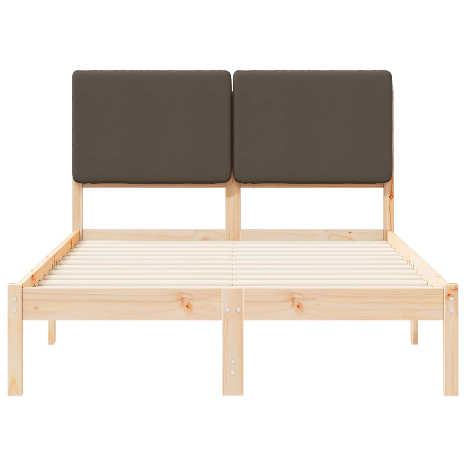 Σκελετός Κρεβατιού με Επενδεδυμένο Κεφαλάρι Taupe 120 x 200 cm