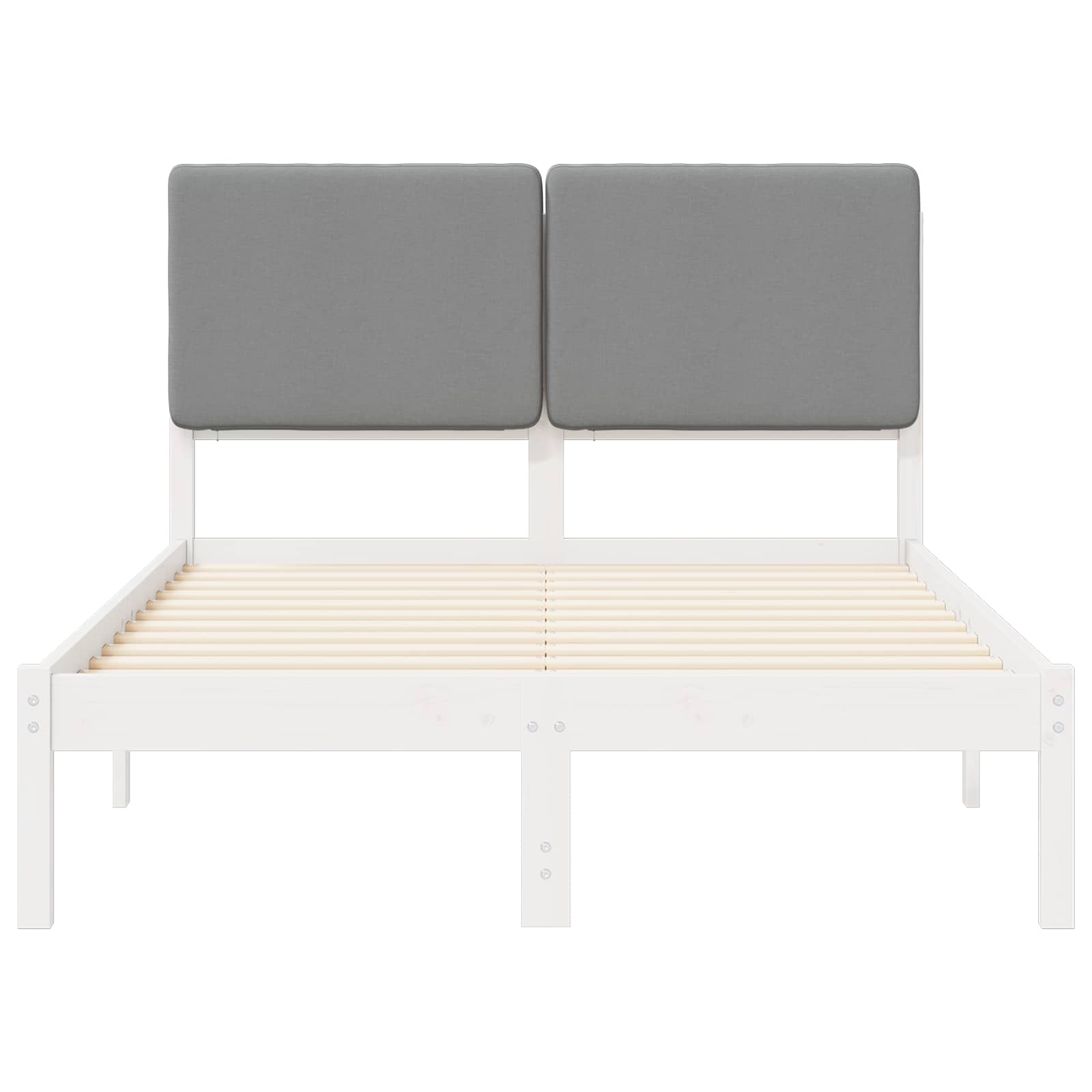 Σκελετός Κρεβατιού με Επενδεδυμένο Κεφαλάρι Ανοιχτό γκρι