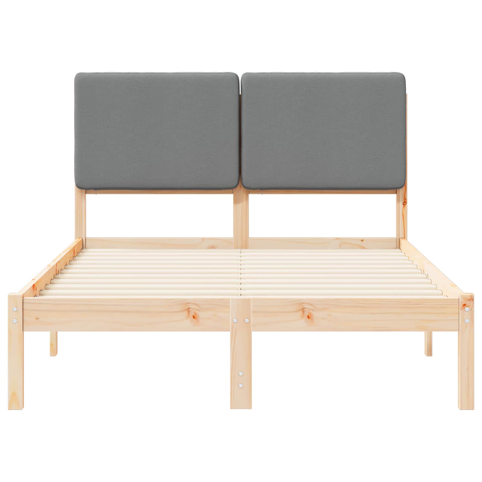 Σκελετός Κρεβατιού με Επενδεδυμένο Κεφαλάρι Ανοιχτό γκρι