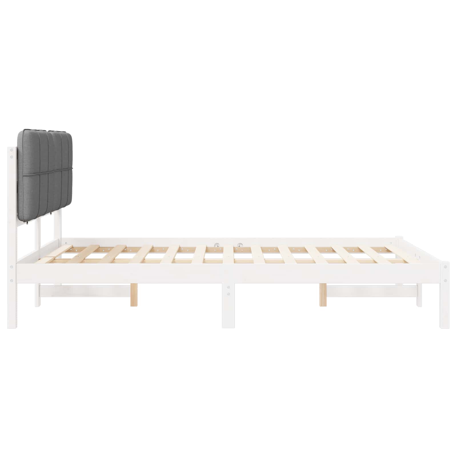 Σκελετός Κρεβατιού με Επενδεδυμένο Κεφαλάρι Ανοιχτό γκρι