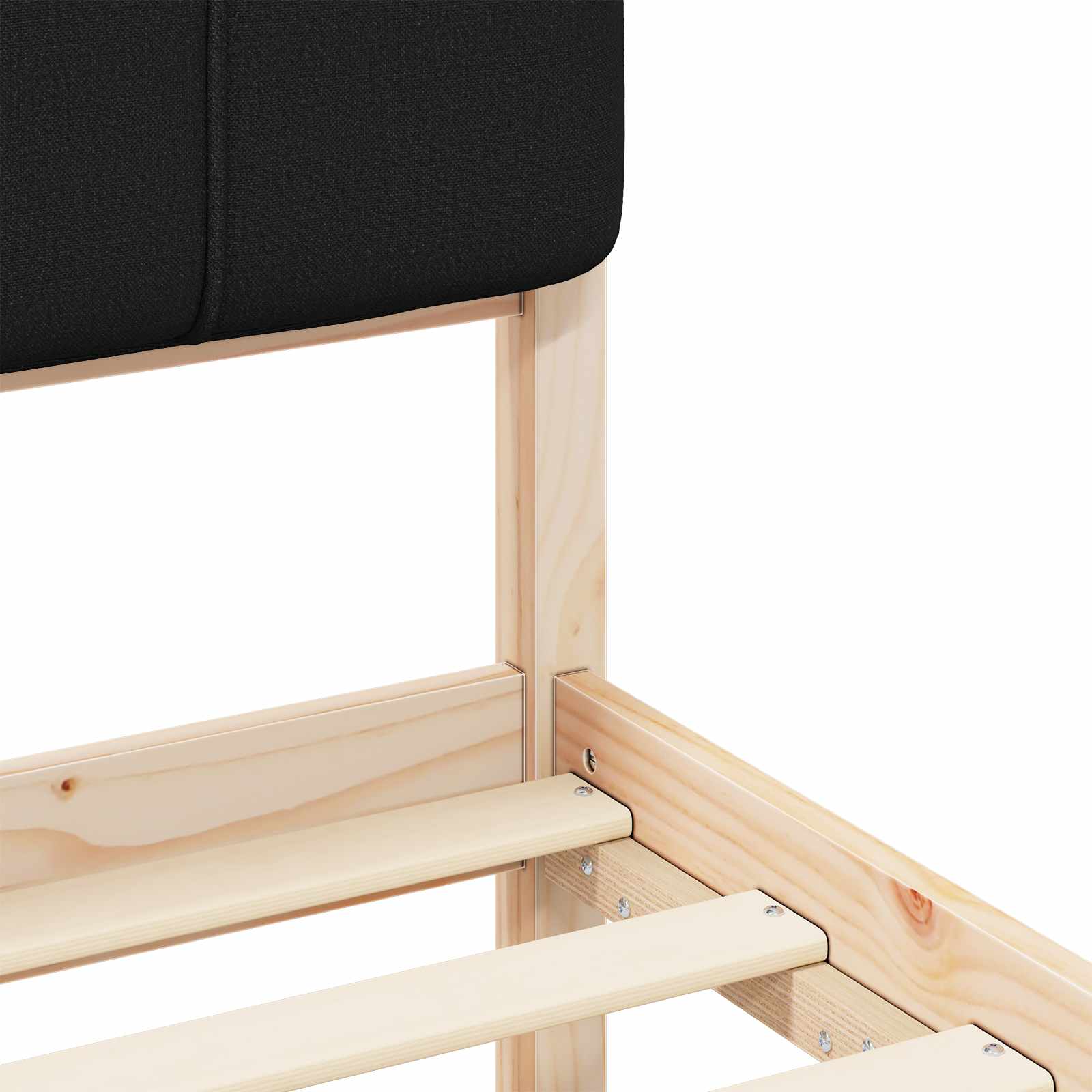 Σκελετός Κρεβατιού με Επενδεδυμένο Κεφαλάρι Μαύρο 150 x 200 cm